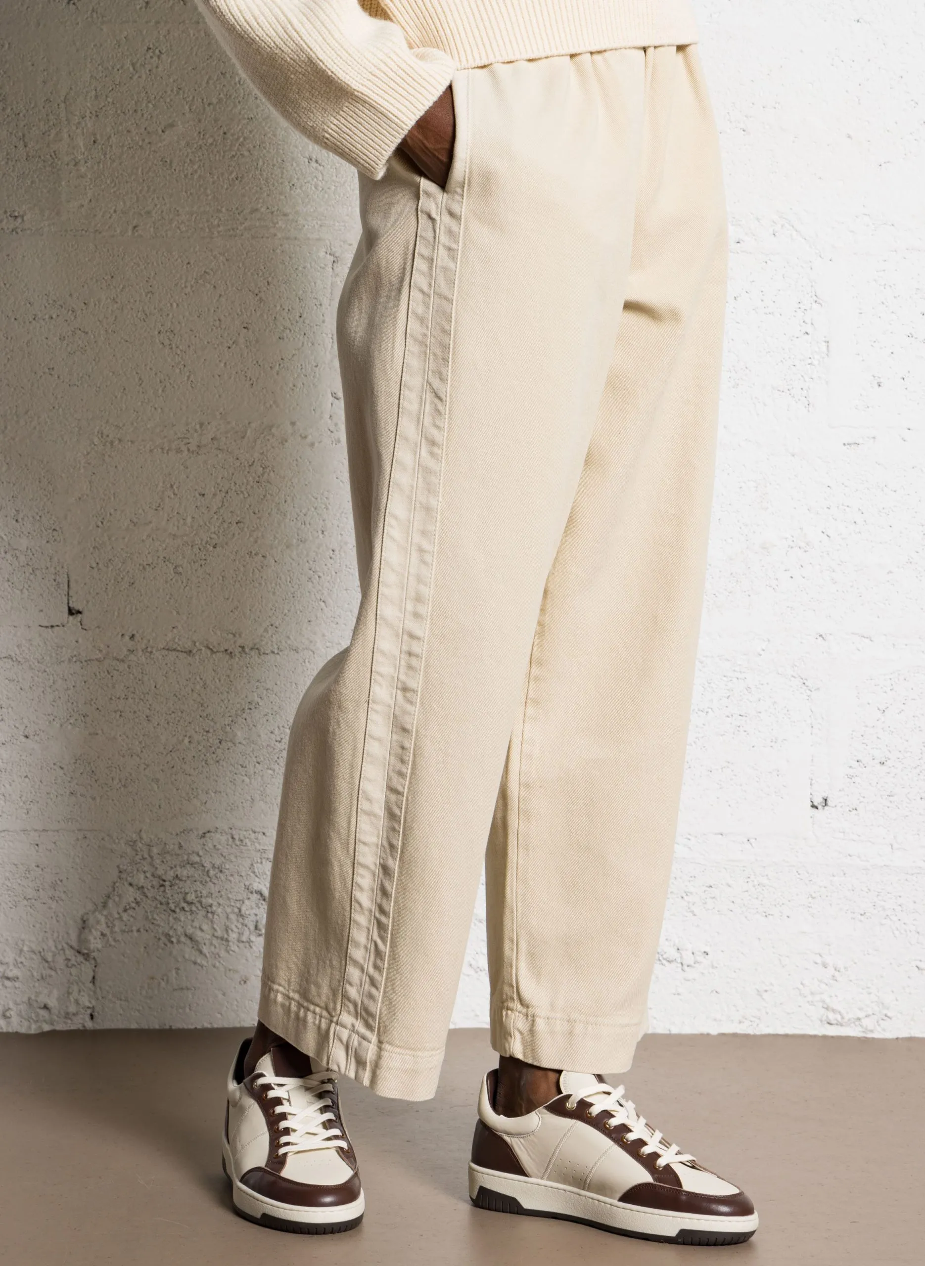 Jean droit en coton mélangé Beige BONITAEF