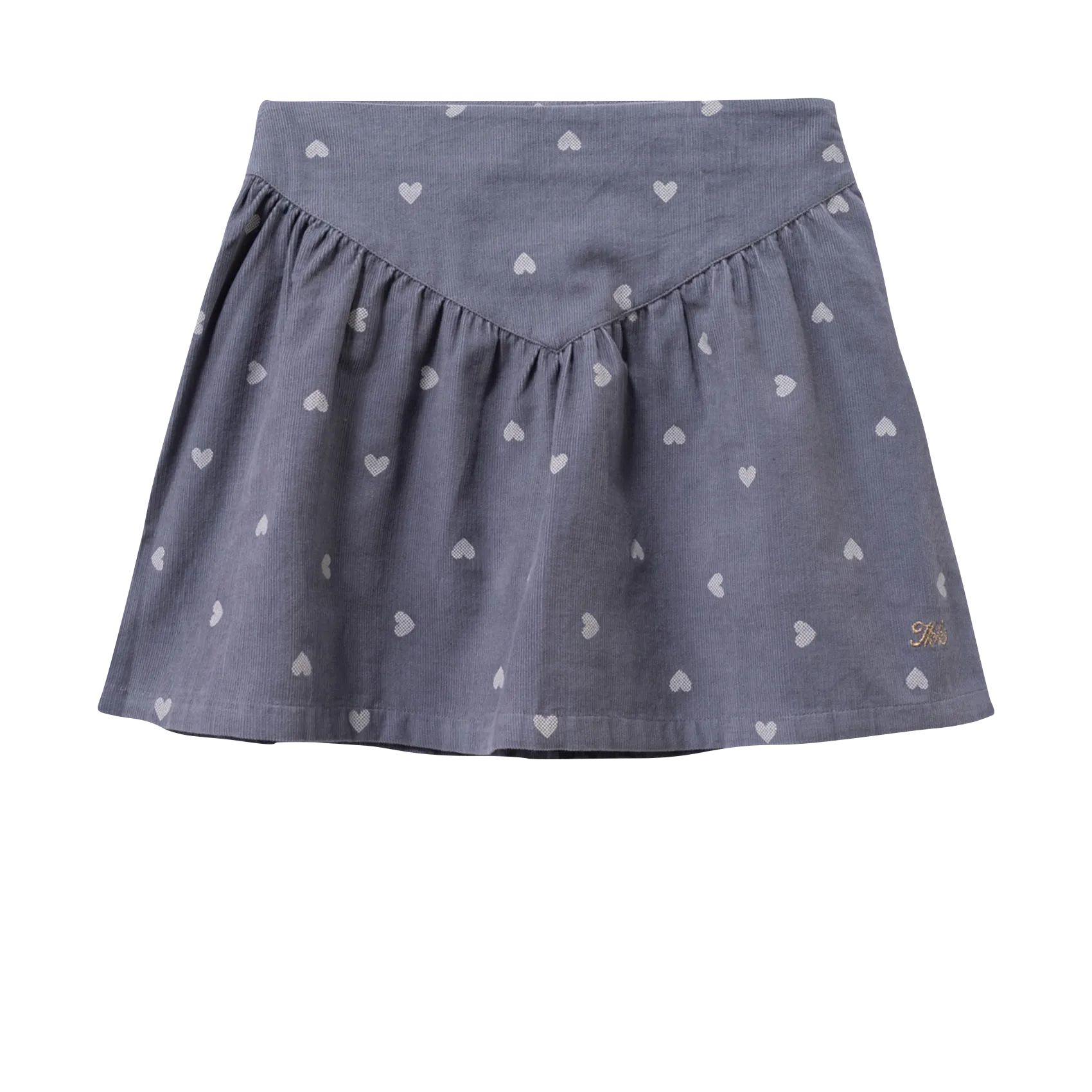 Jupe courte évasée en coton Bleu