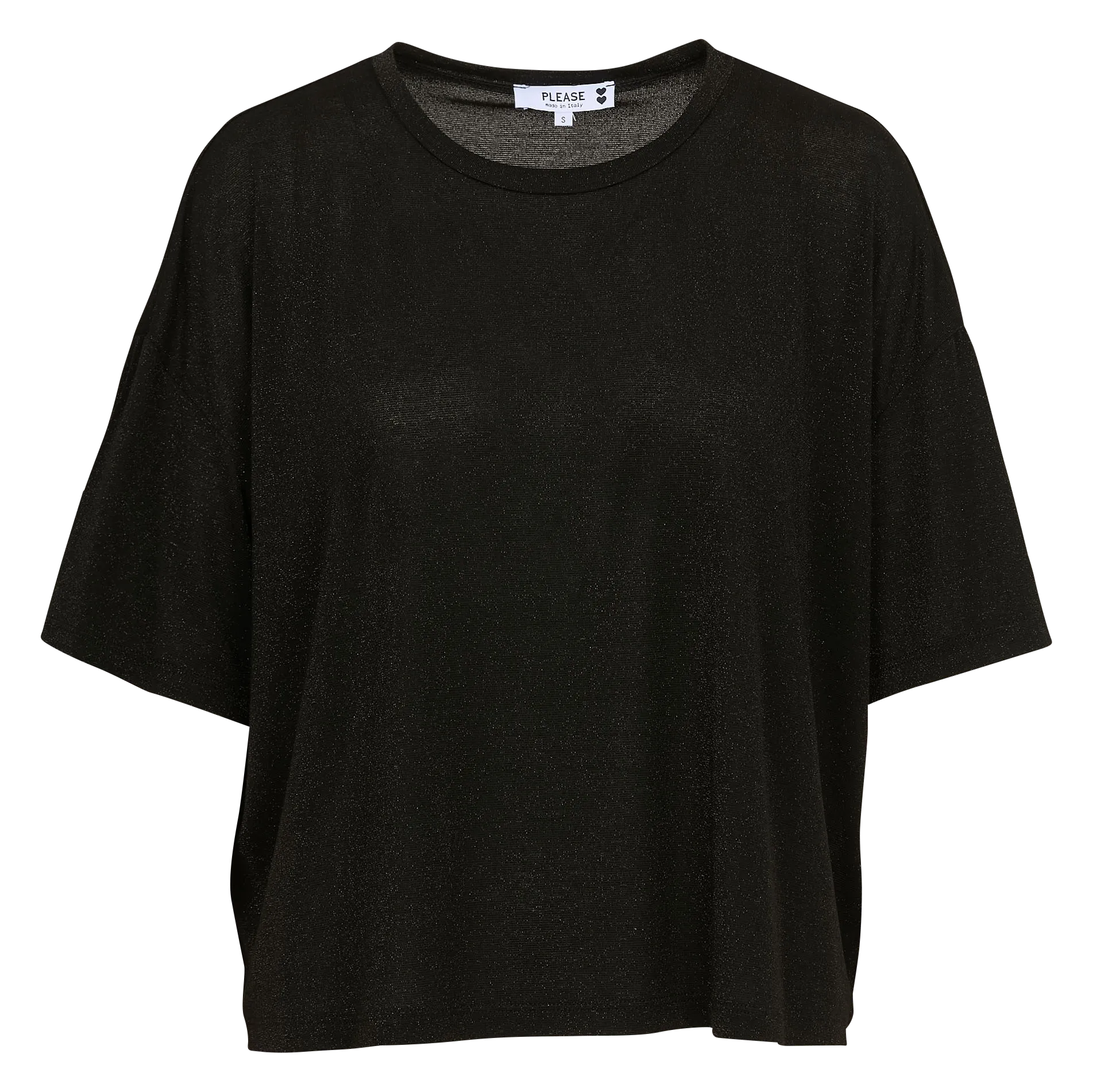 Tee-shirt fluide ample pailleté Noir