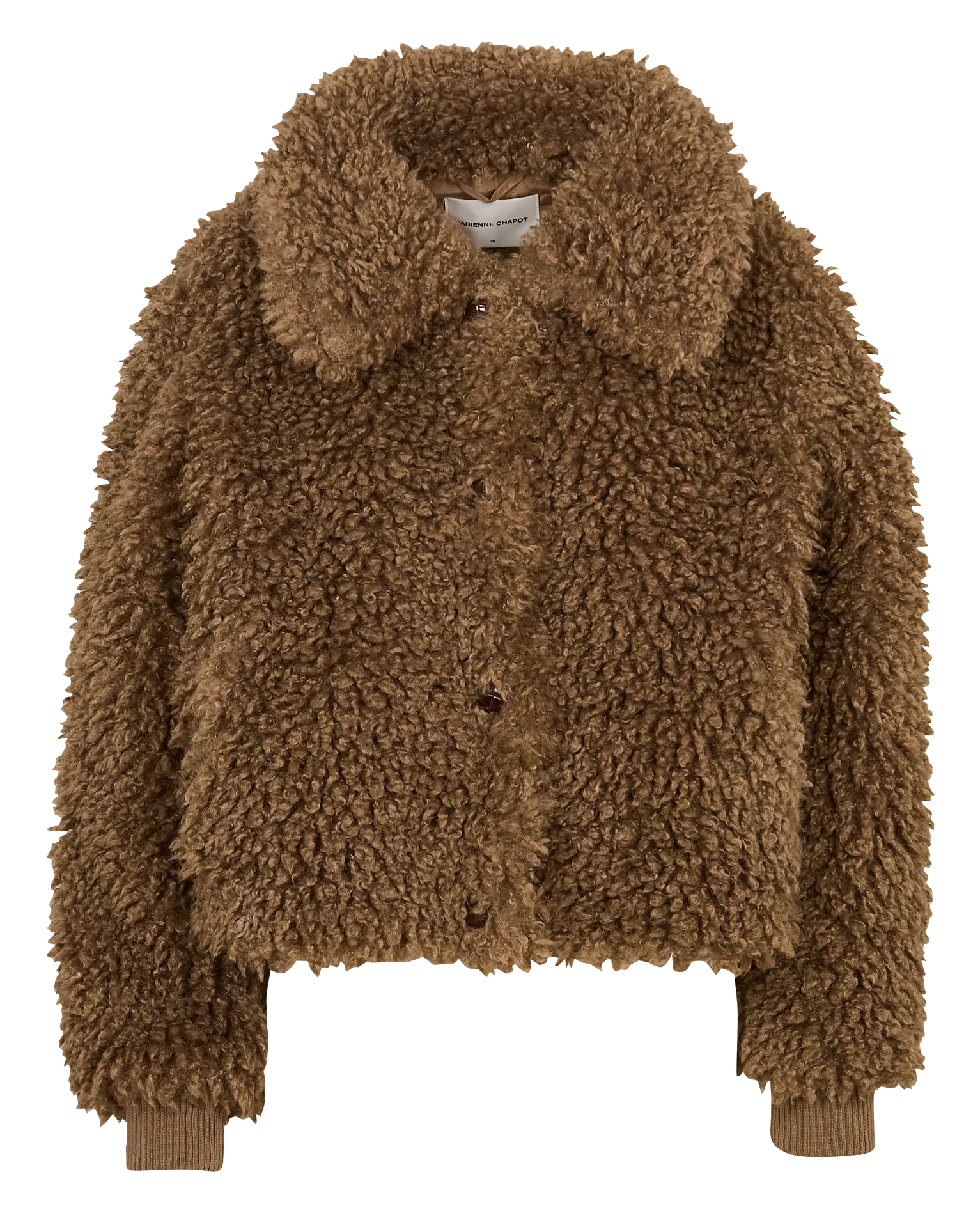 Veste col classique en fausse fourrure Marron BOBBY