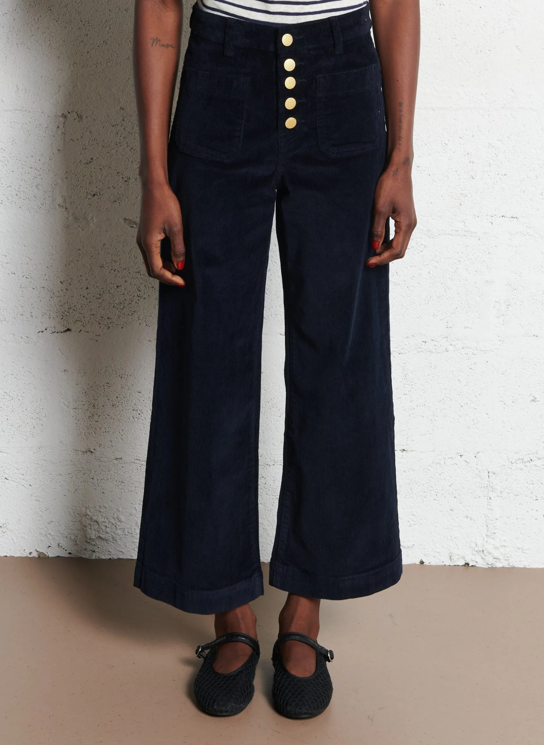 Jean taille haute évasée Bleu ATLANTA