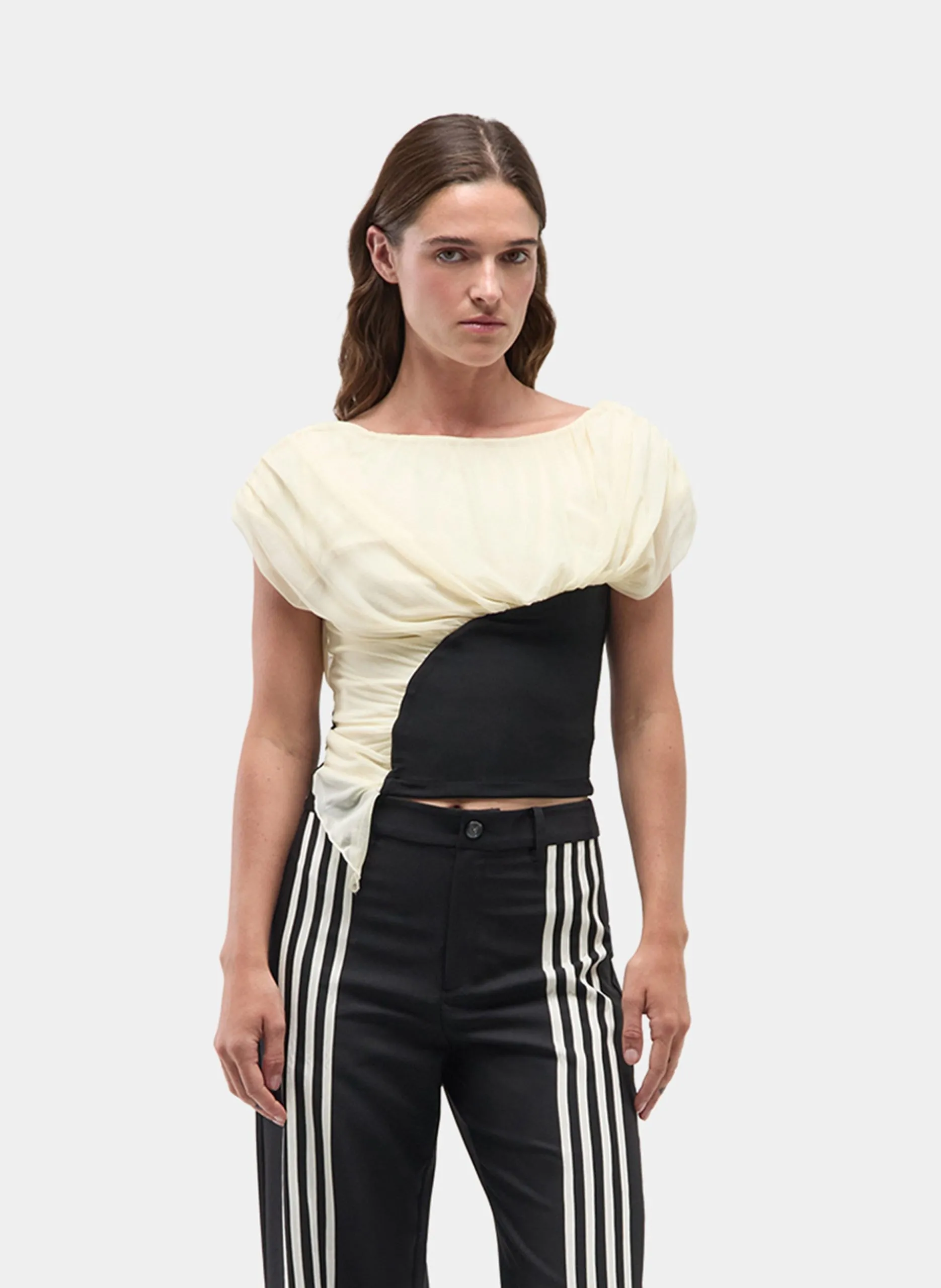 Top court dos nu bicolore Beige GEMINI