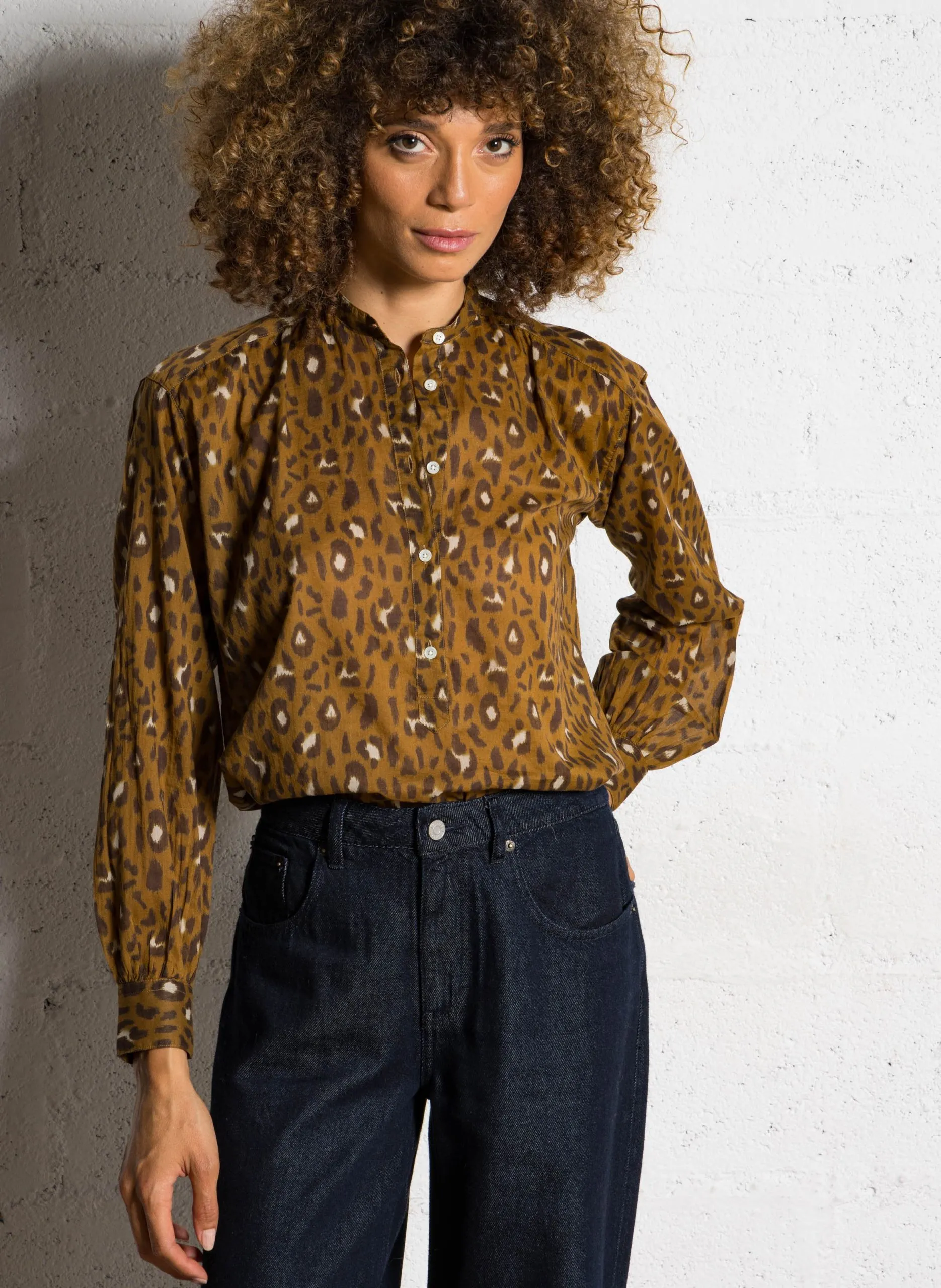 Bouse col rond en coton Multicolore CODY