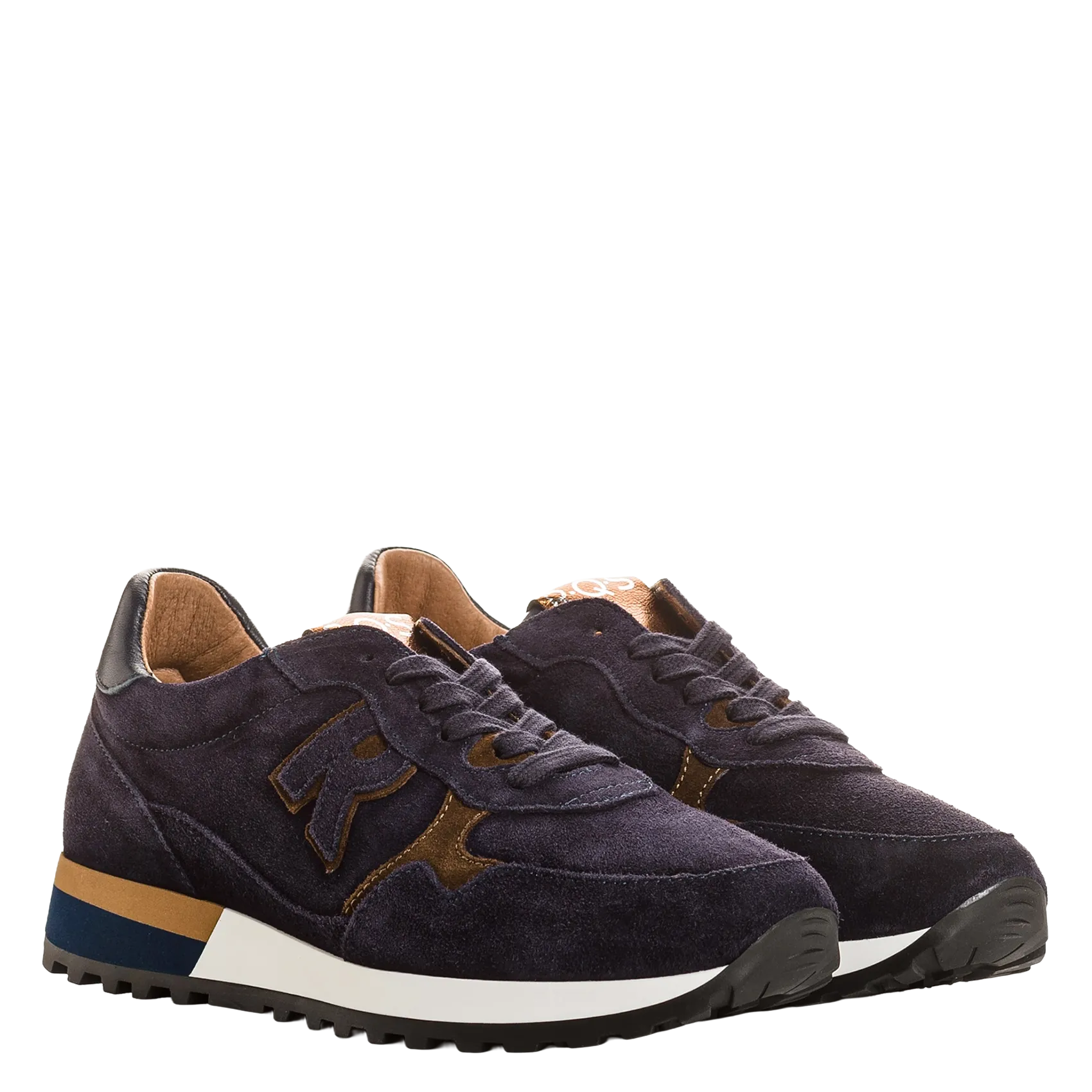 Baskets basses en cuir Bleu MANIA