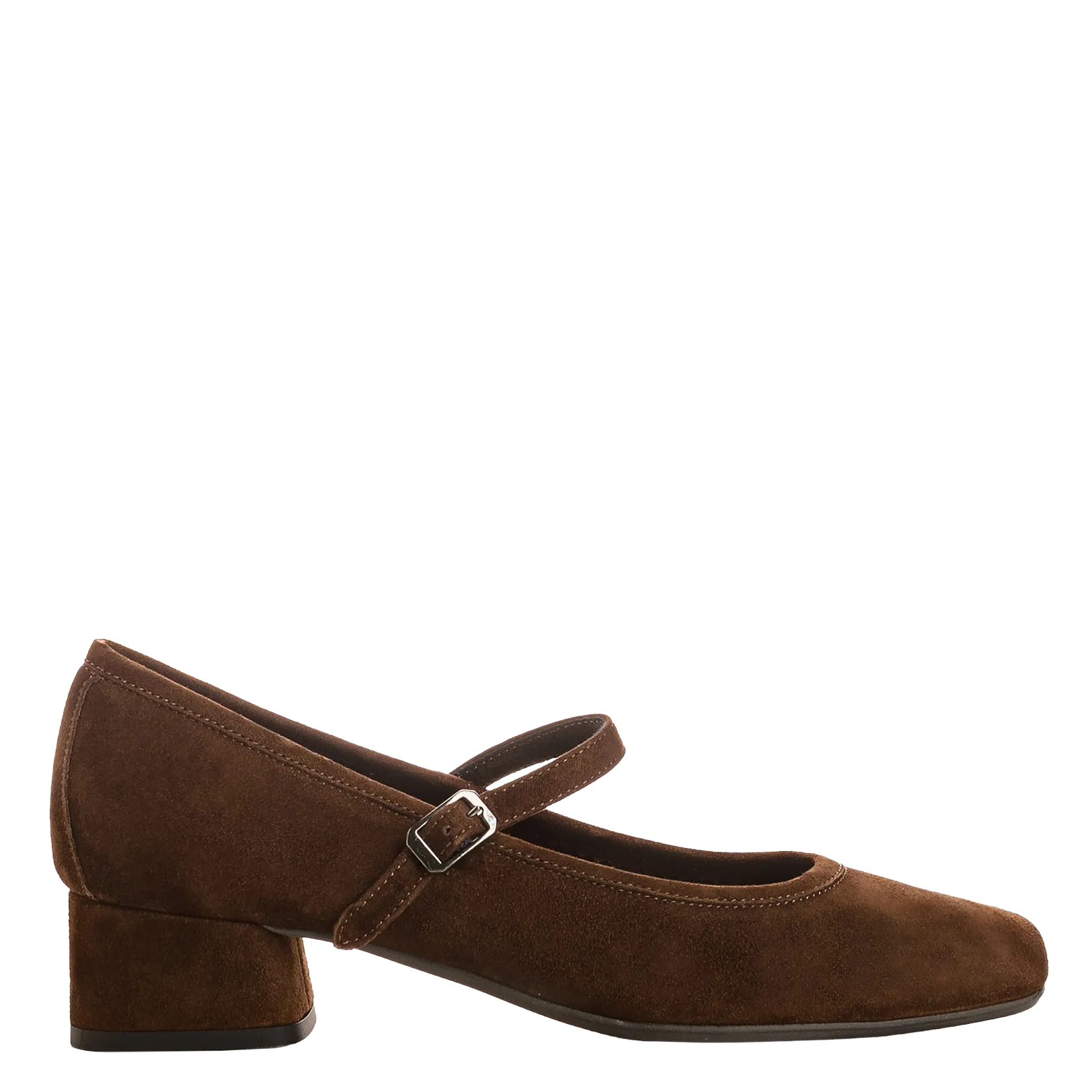 Babies à talons en cuir velours Marron KELLY