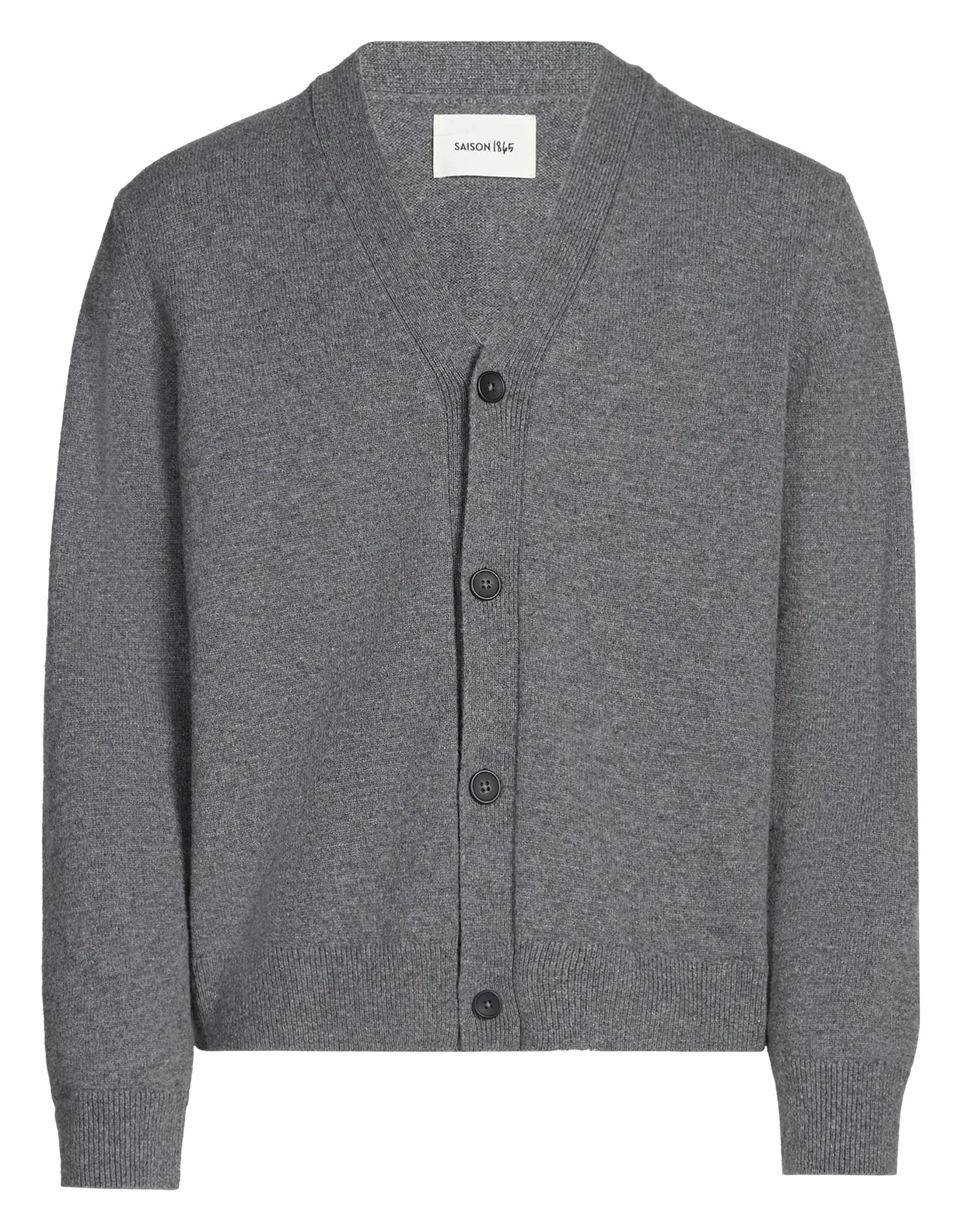 Cardigan col V uni en laine Bleu GARDY