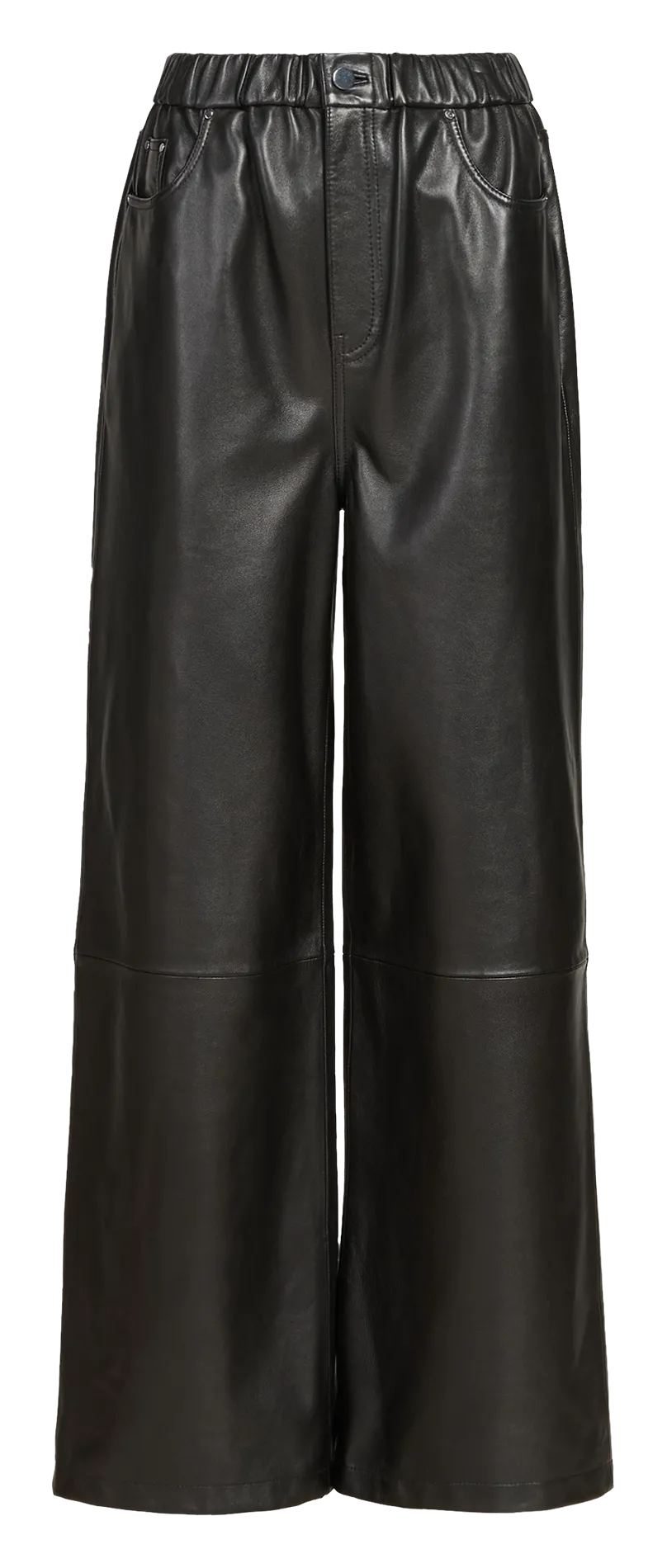 Pantalon large en cuir Noir WIR