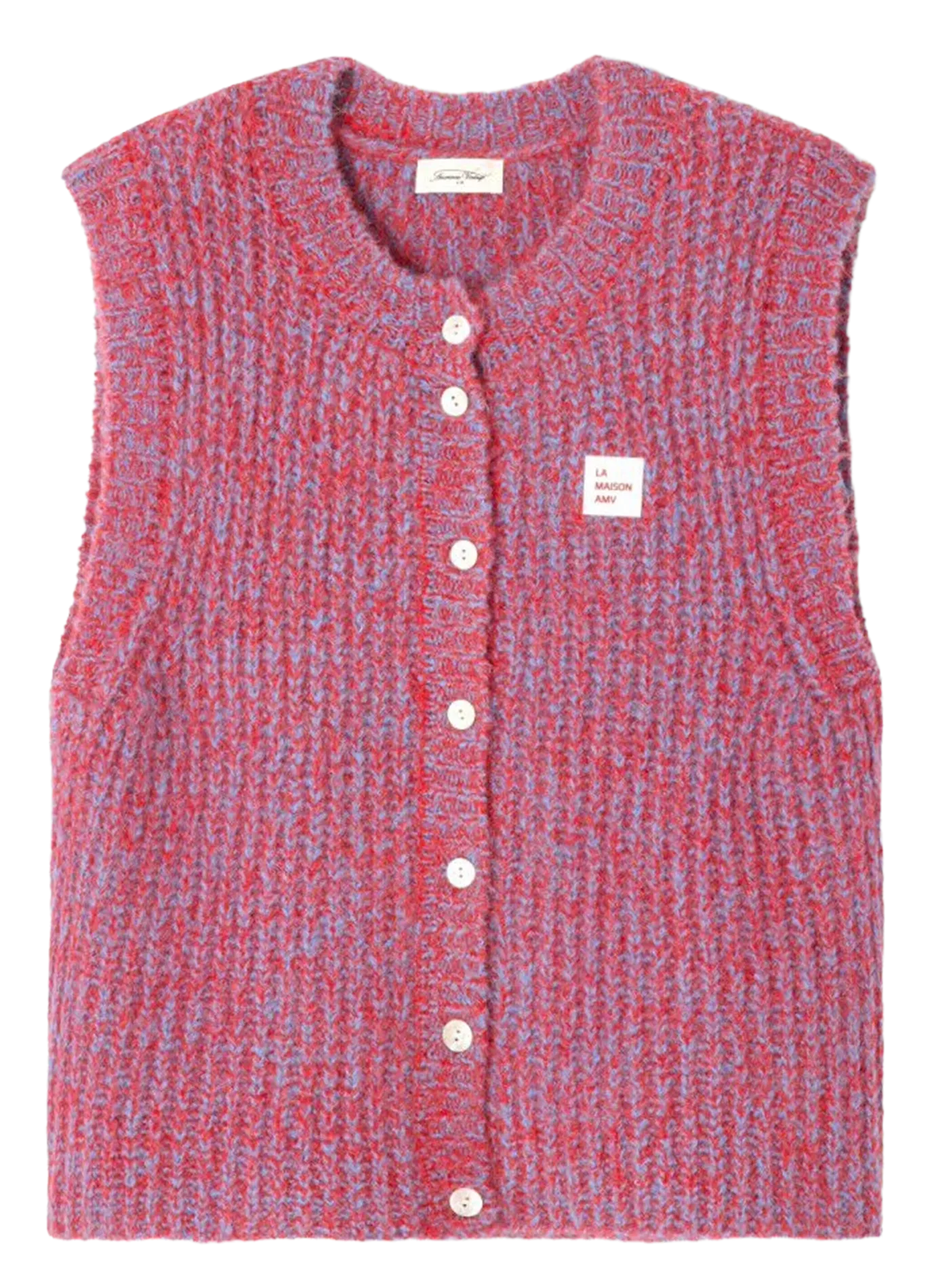 Gilet droit col rond Rouge EAST