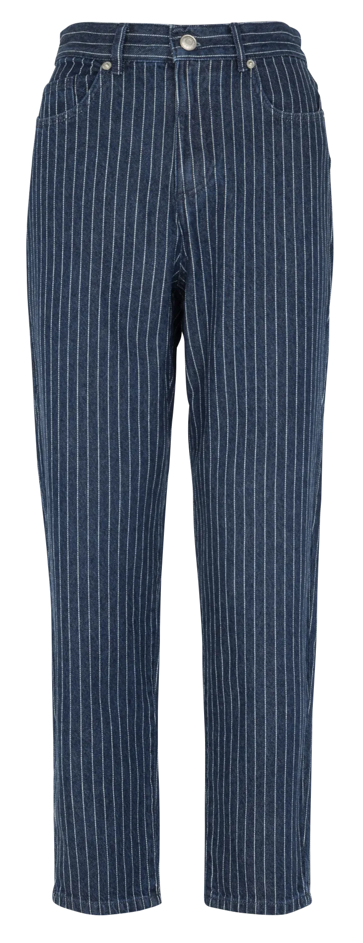 Jean droit à rayures Blanc