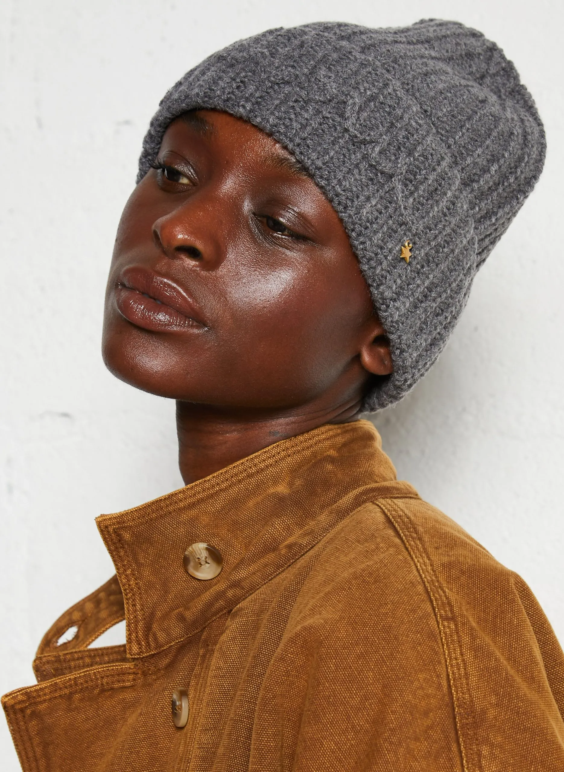 Bonnet en laine mélangée Gris DOTTY