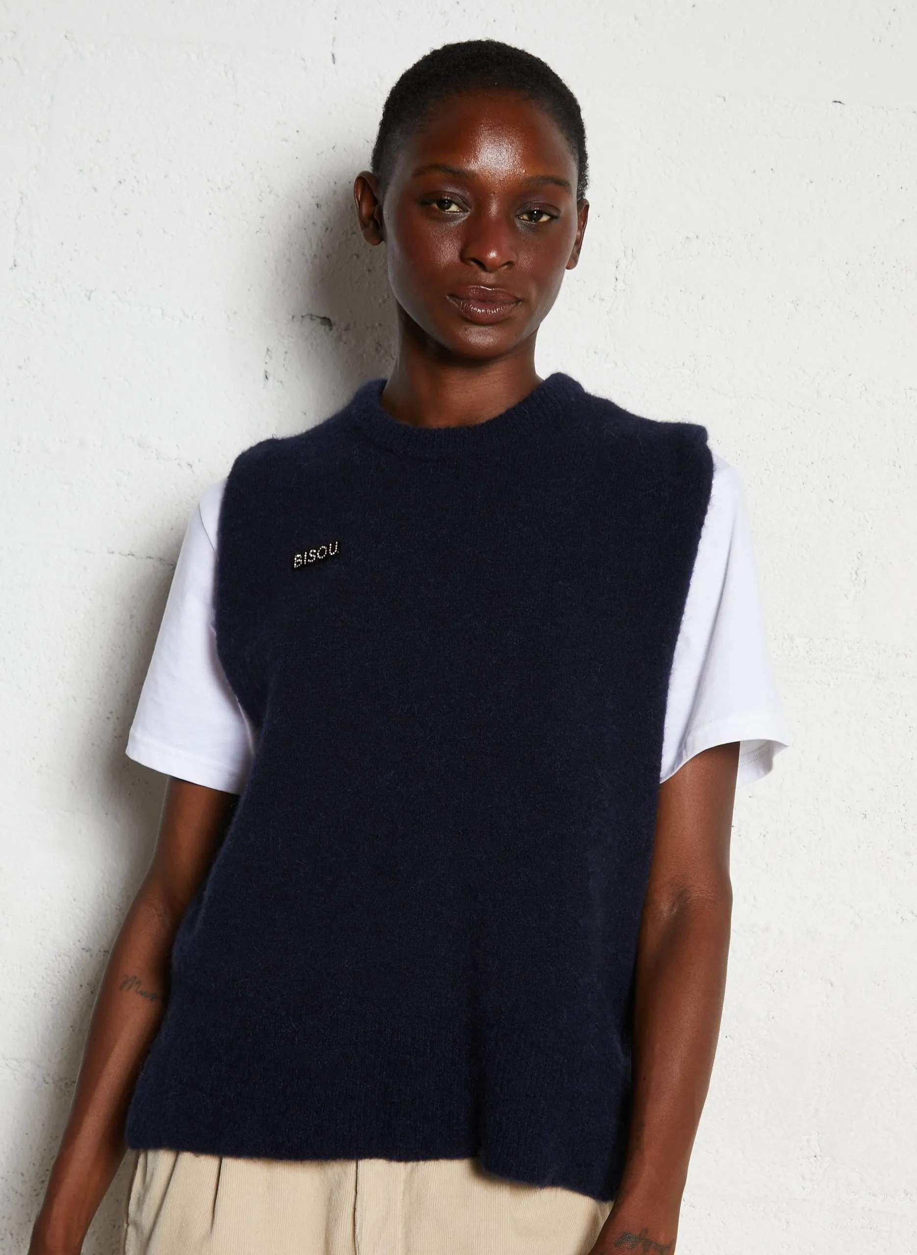 Pull oversize col rond Marron BESTIA