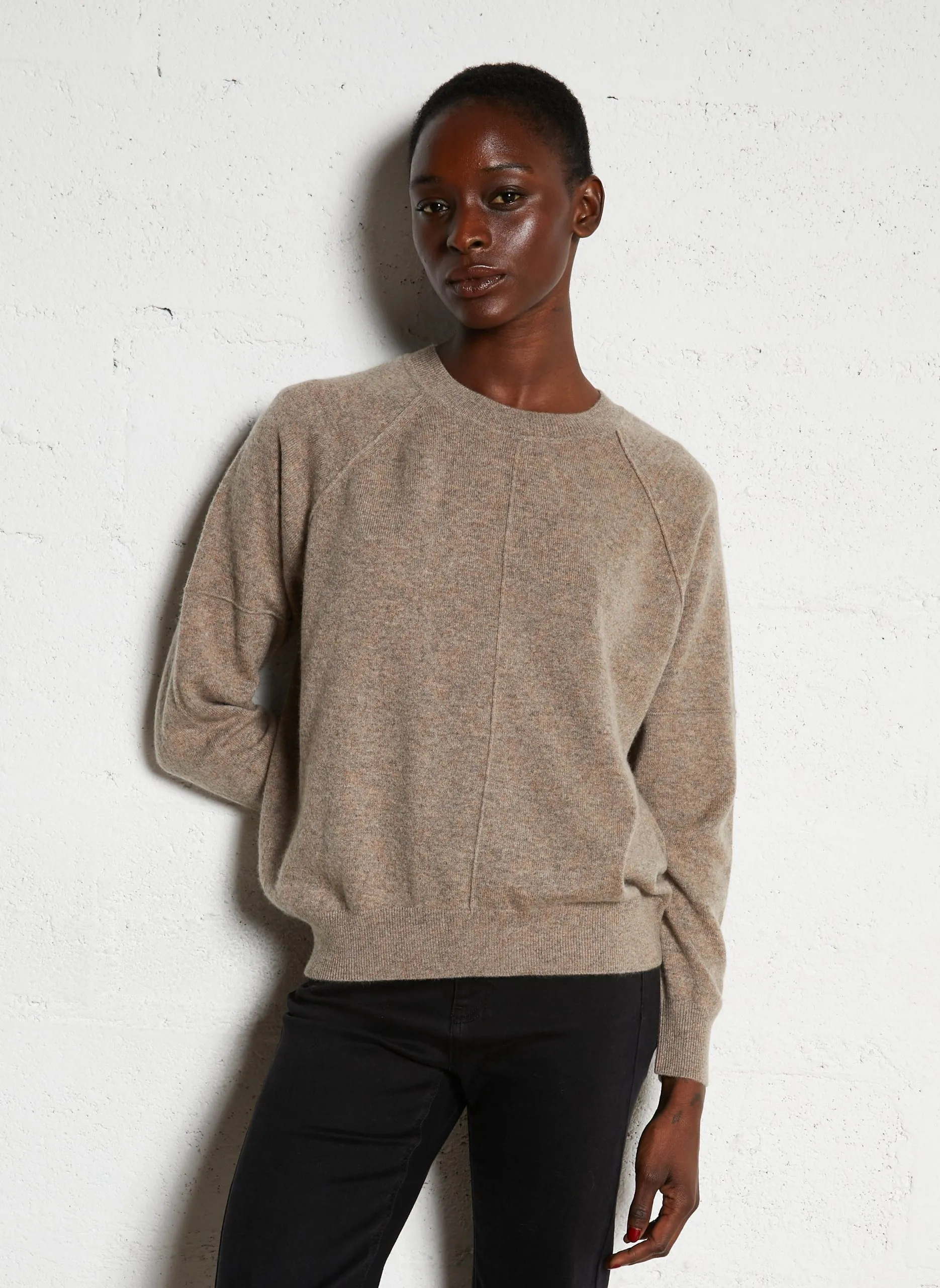 Pull col rond en cachemire Gris ARY