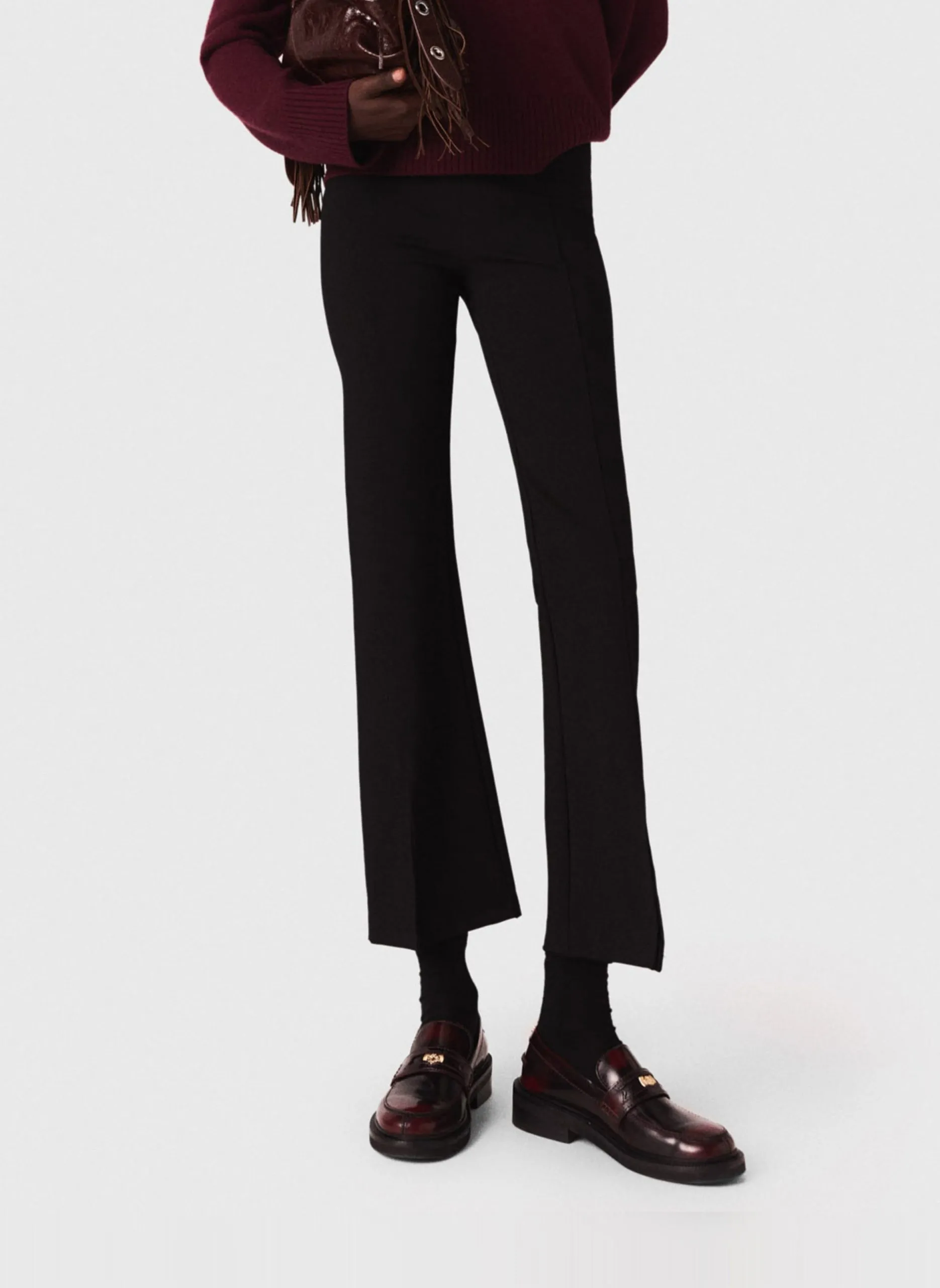 Pantalon fllare fendu Noir