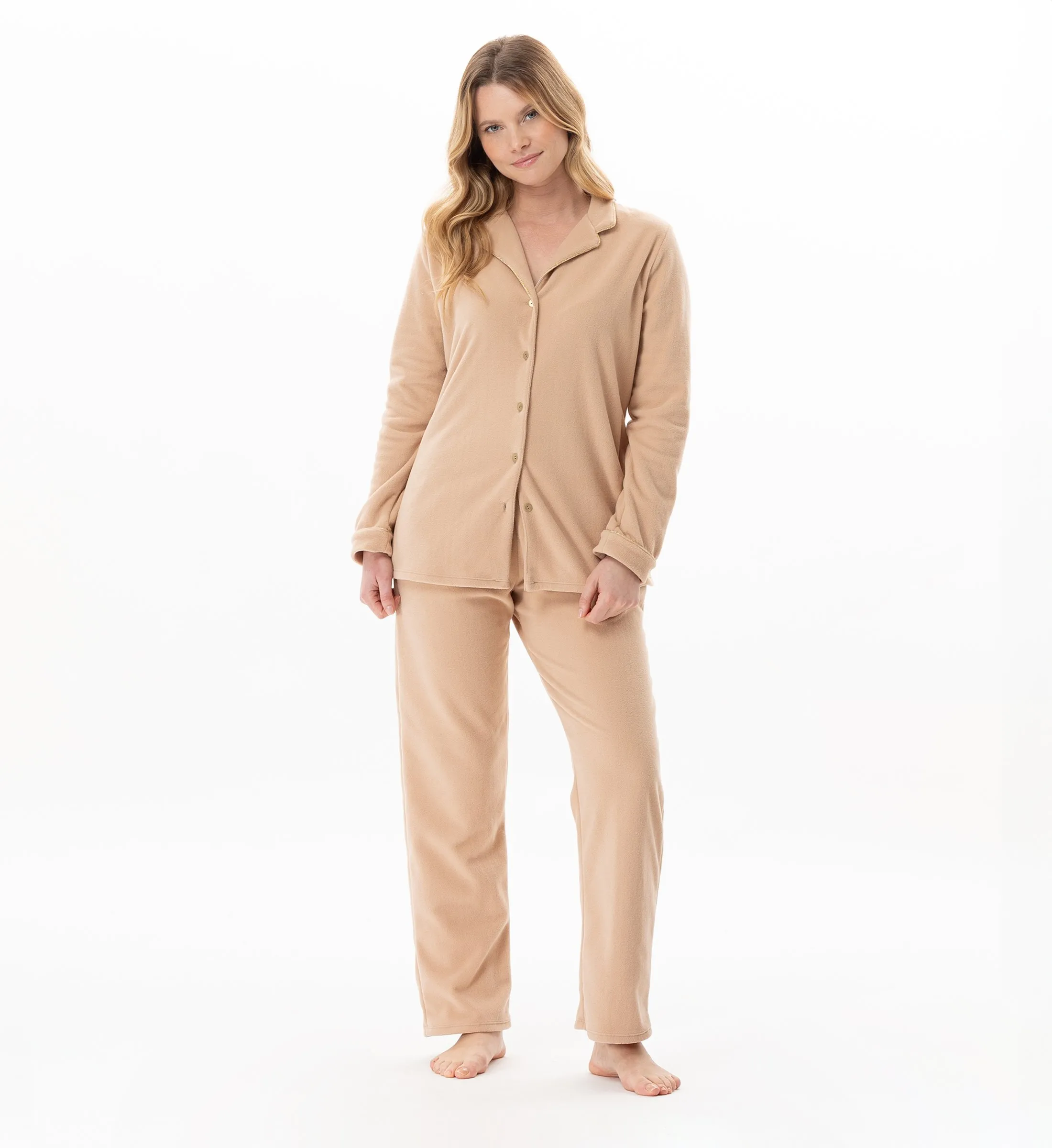 Pyjama boutonné en micropolaire Marron LINETTE 116