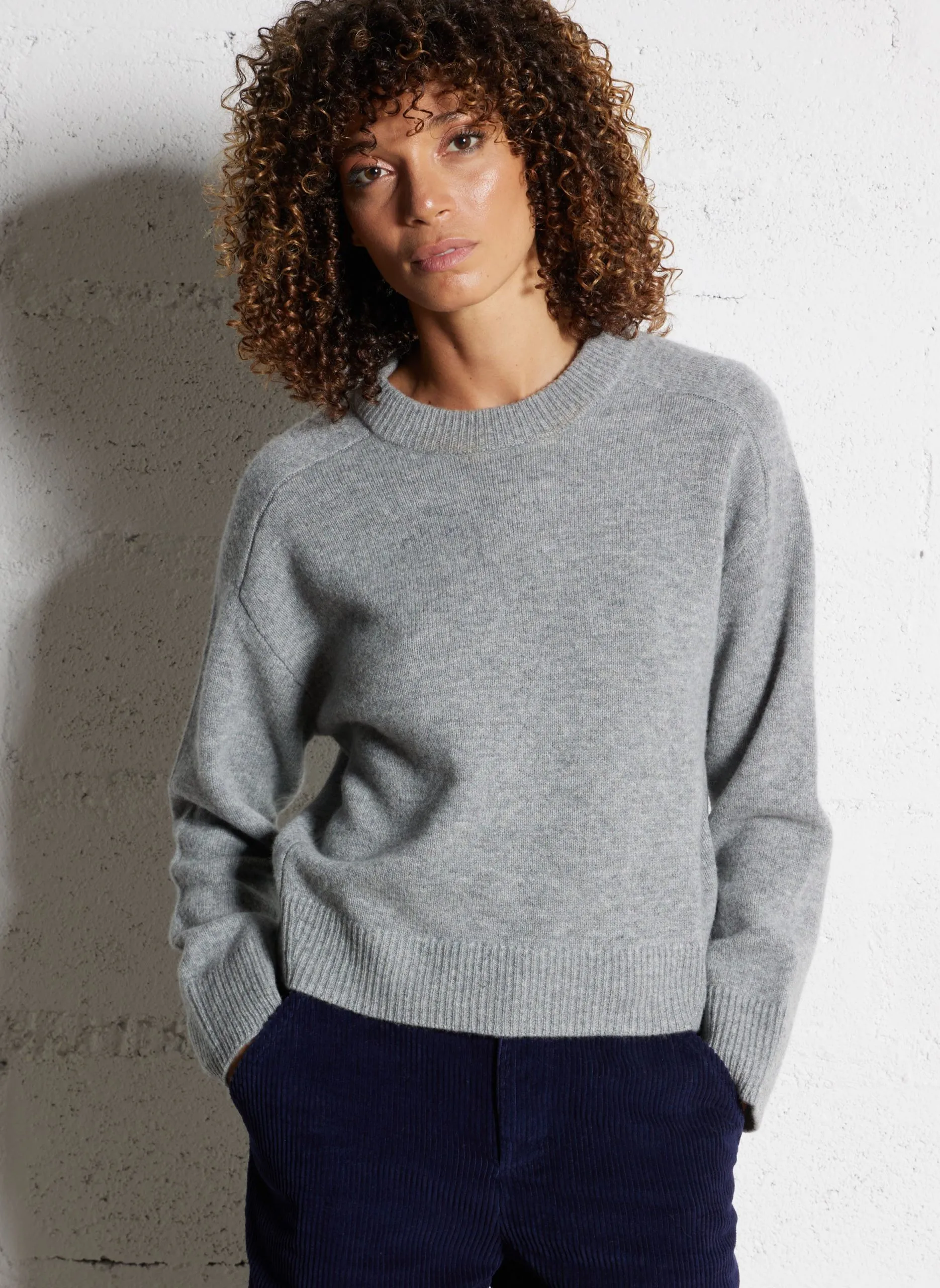 Pull droit en laine Gris PARC