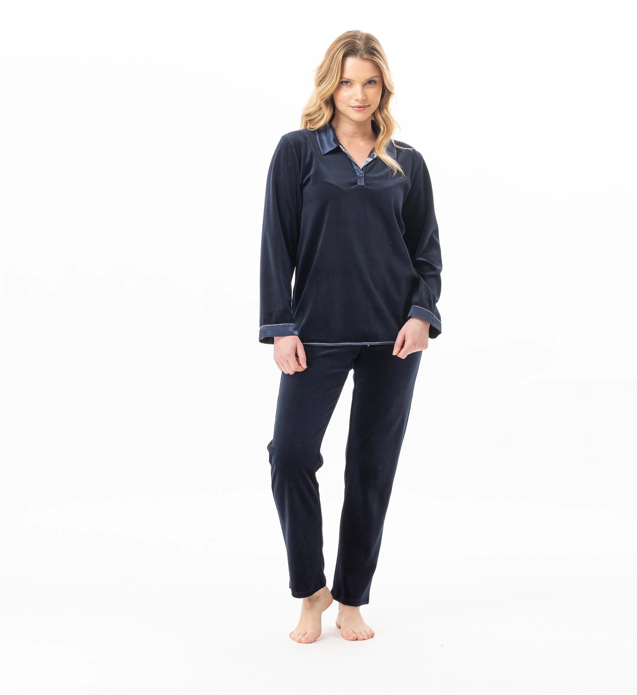Pyjama en velours Bleu BRADLEY 112