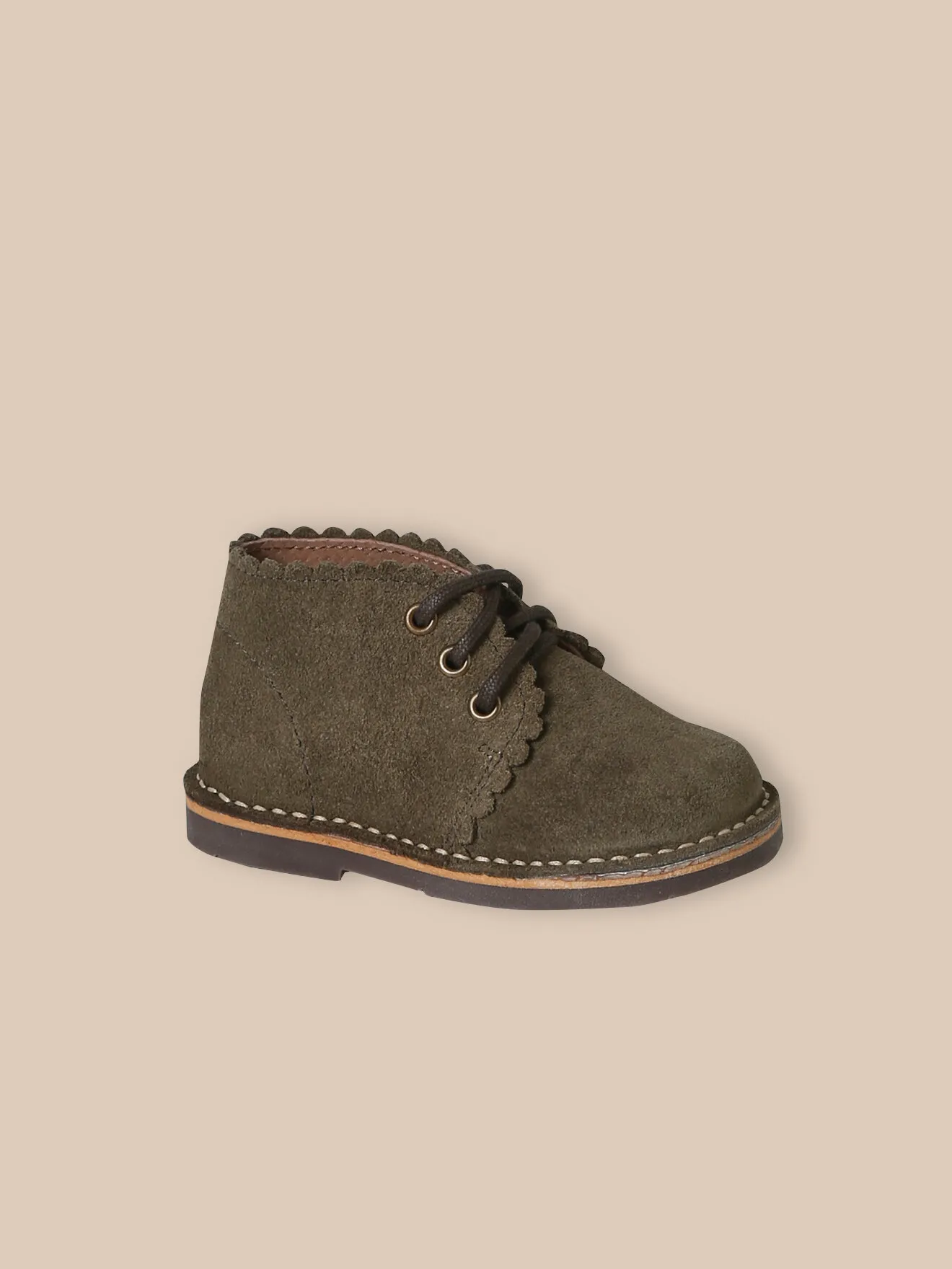 Bottines en cuir suédé Vert