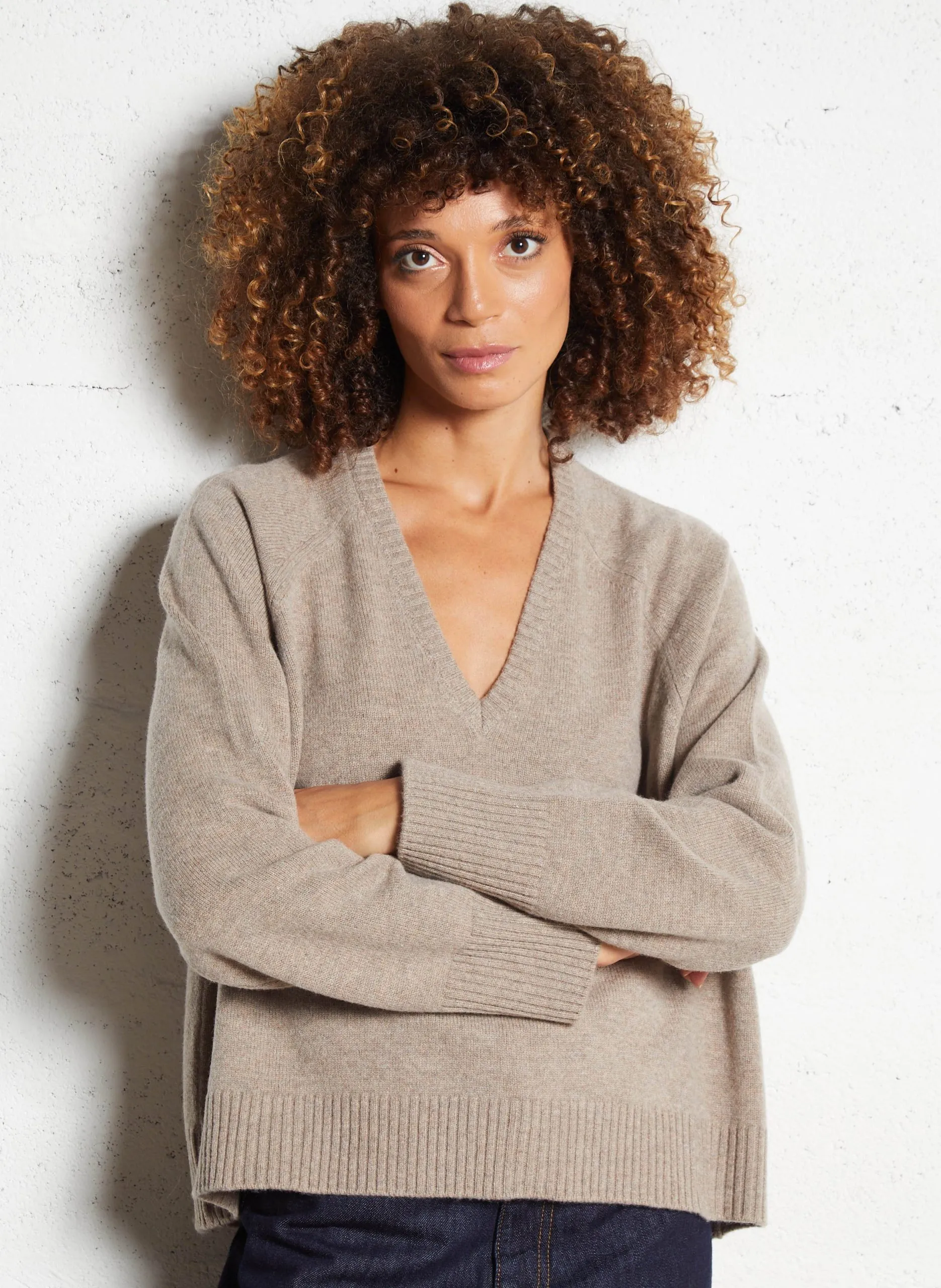 Pull oversize en laine Beige ARILOU