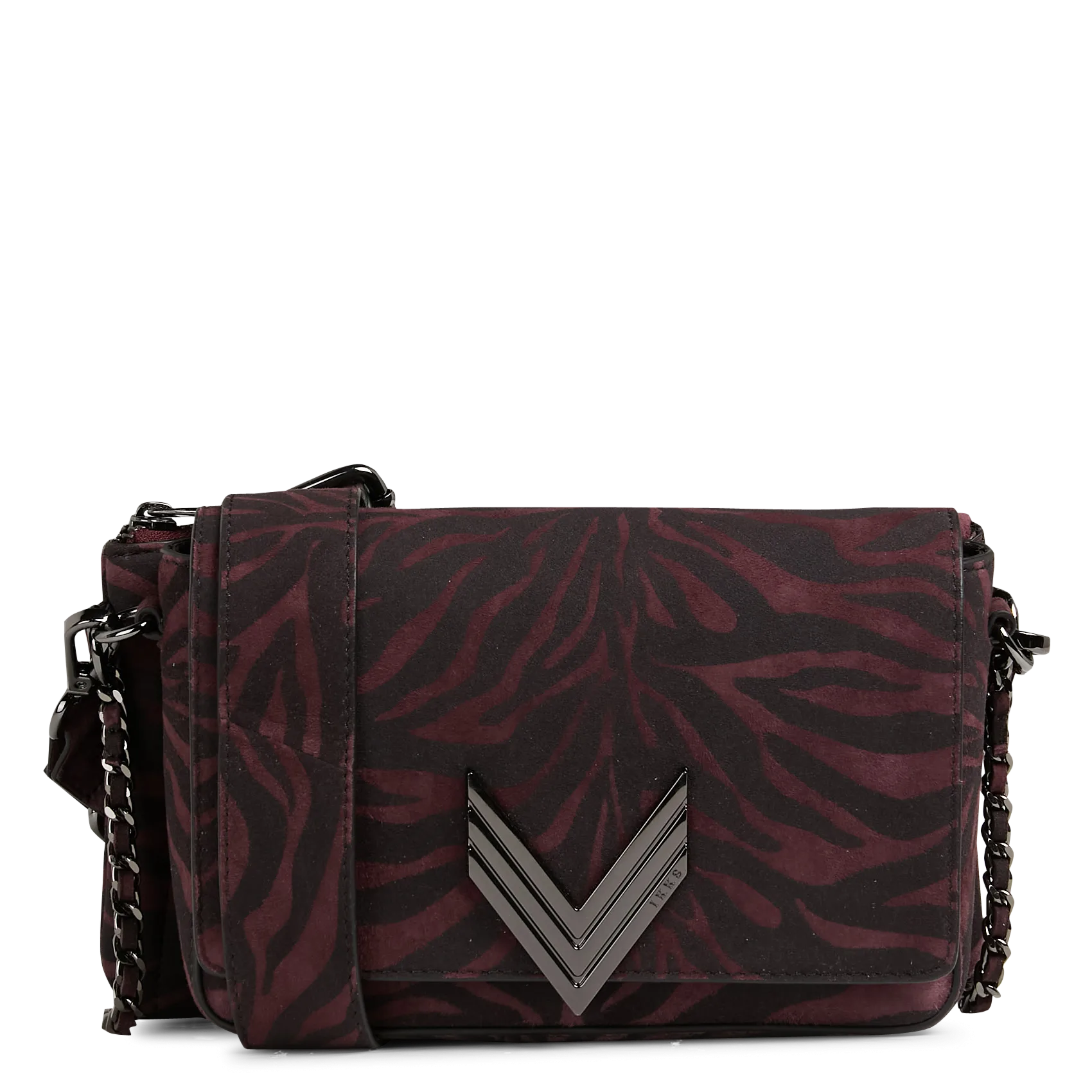 Sac bandoulière zébré en cuir Violet 111 ZEBRE