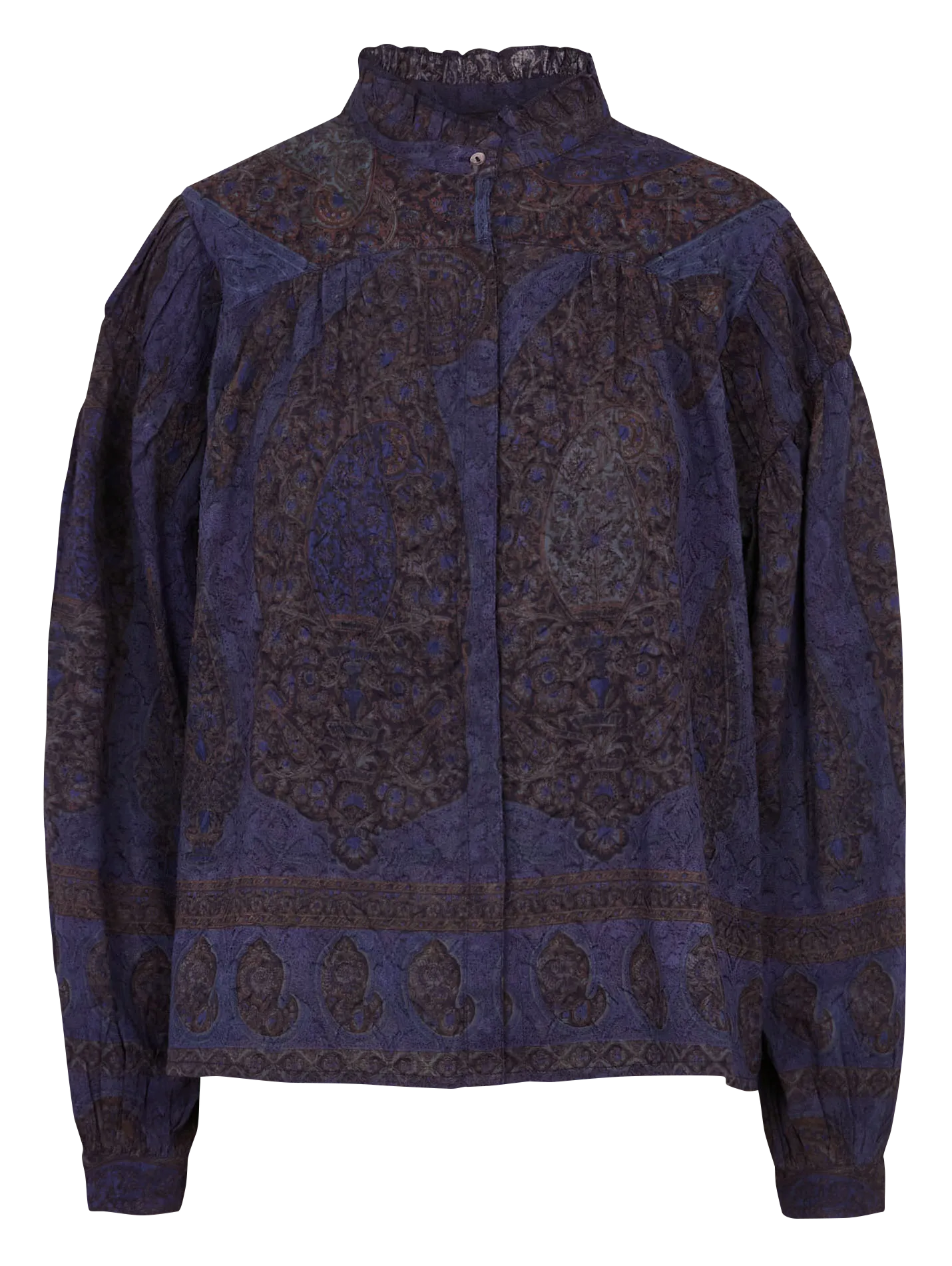 Chemise oversize col victorien en coton Bleu TAMARI