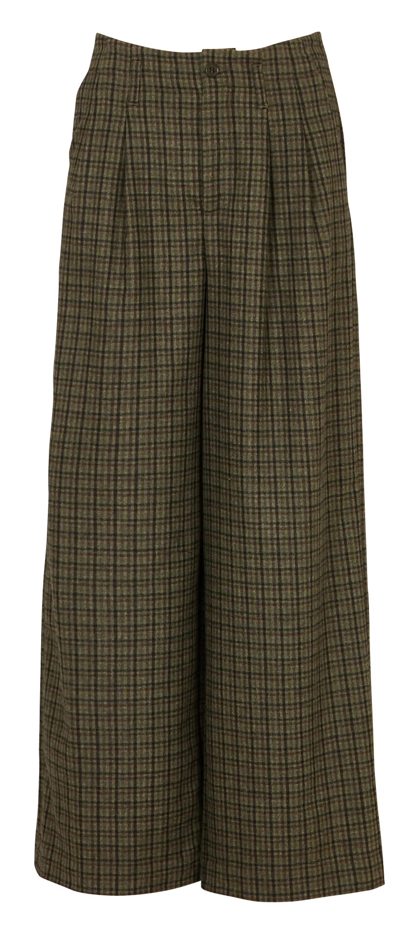 Pantalon large en laine mélangée Kaki ICARE