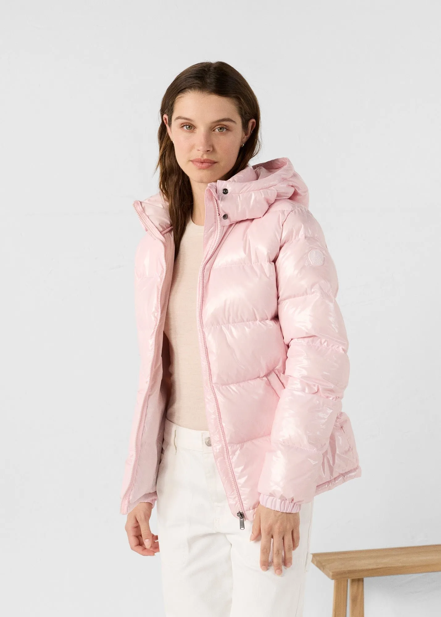 Doudoune grand froid laquée esprit puffer rose pétale prague laquée Rose