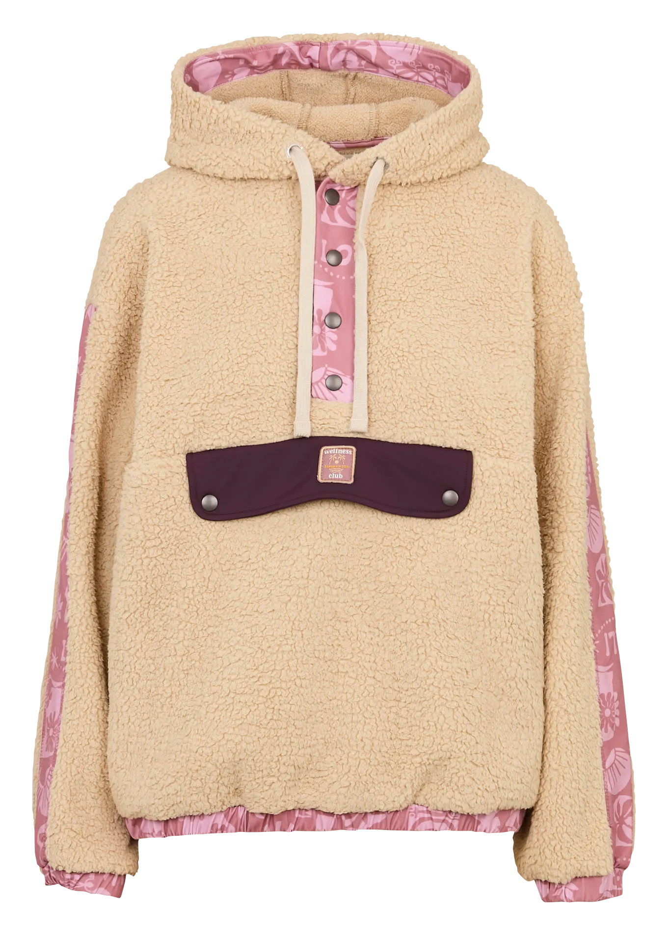 Sweat ample à capuche teddy Beige VORTEX WELLWARM