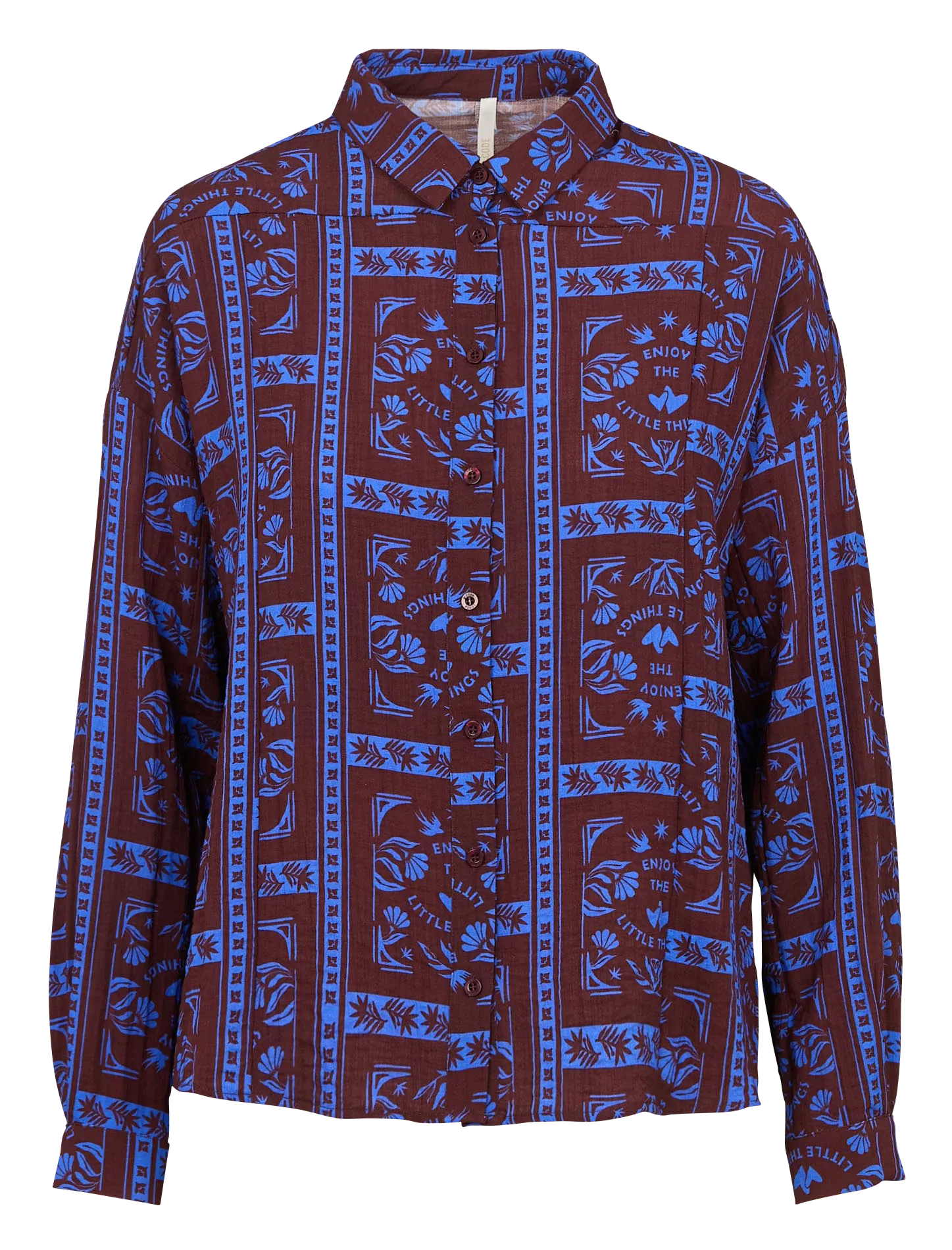 Chemise ample col classique imprimée Rouge