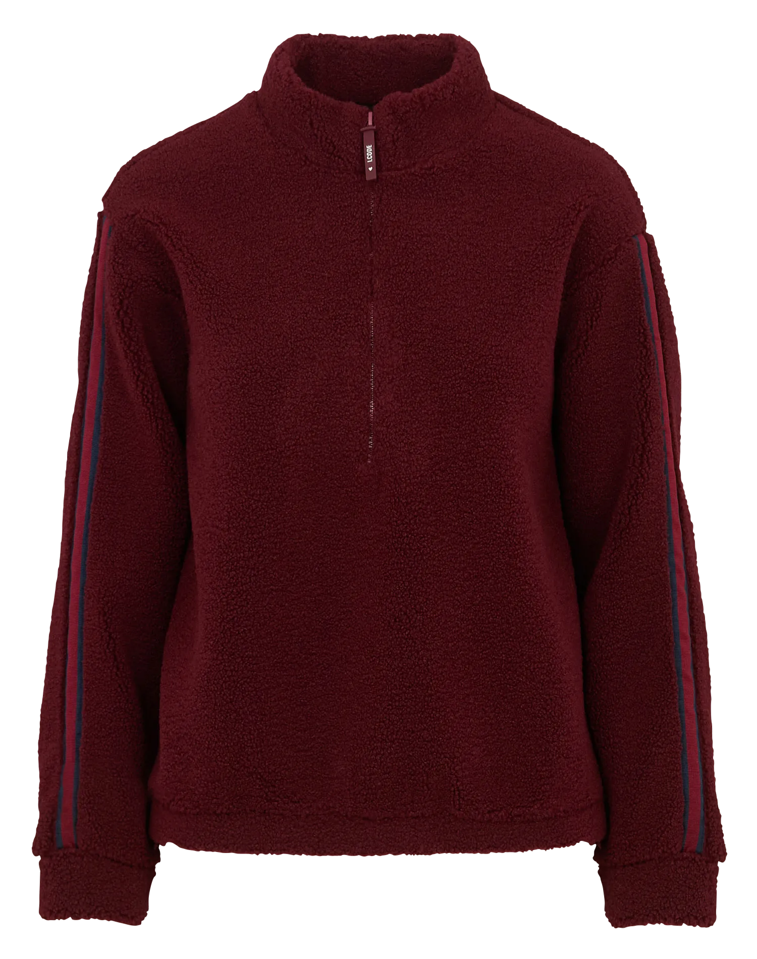 Sweat col montant zippé teddy Rouge