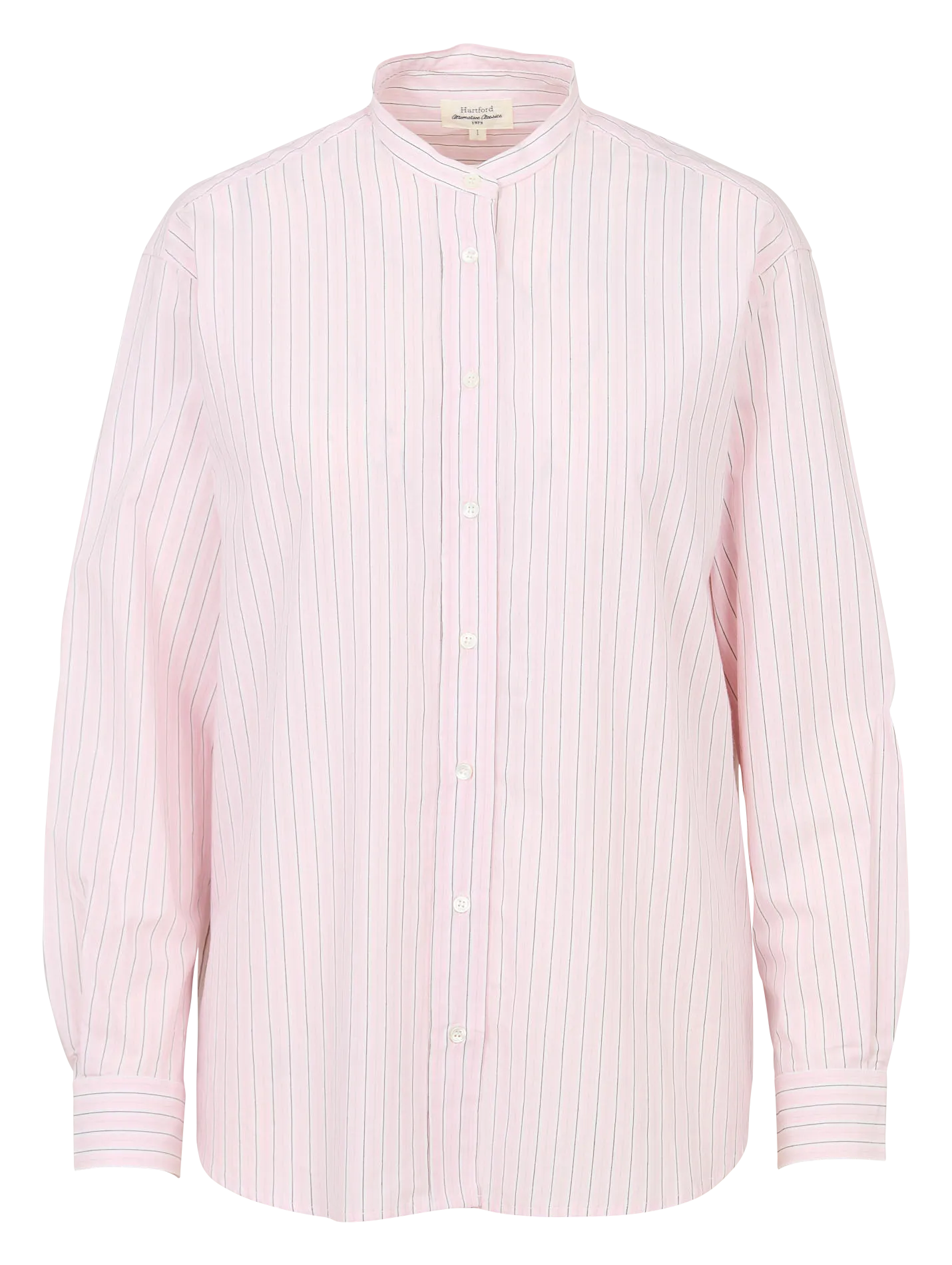 Chemise droite col mao en coton Multicolore CRISTAL