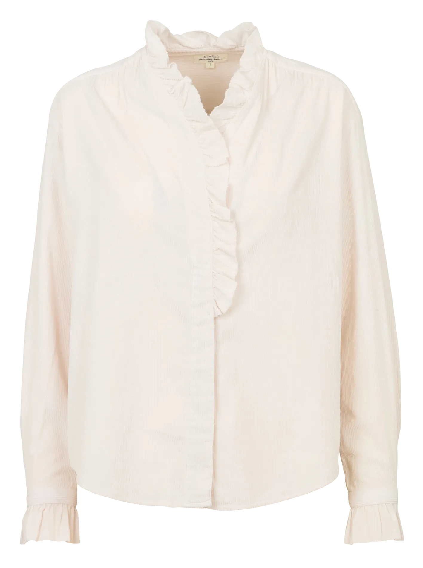 Chemise droite en coton Beige CARMELA