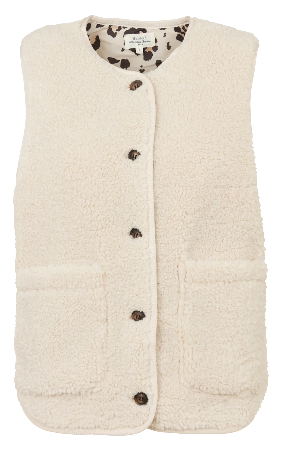 Veste sherpa à col rond Beige VEON