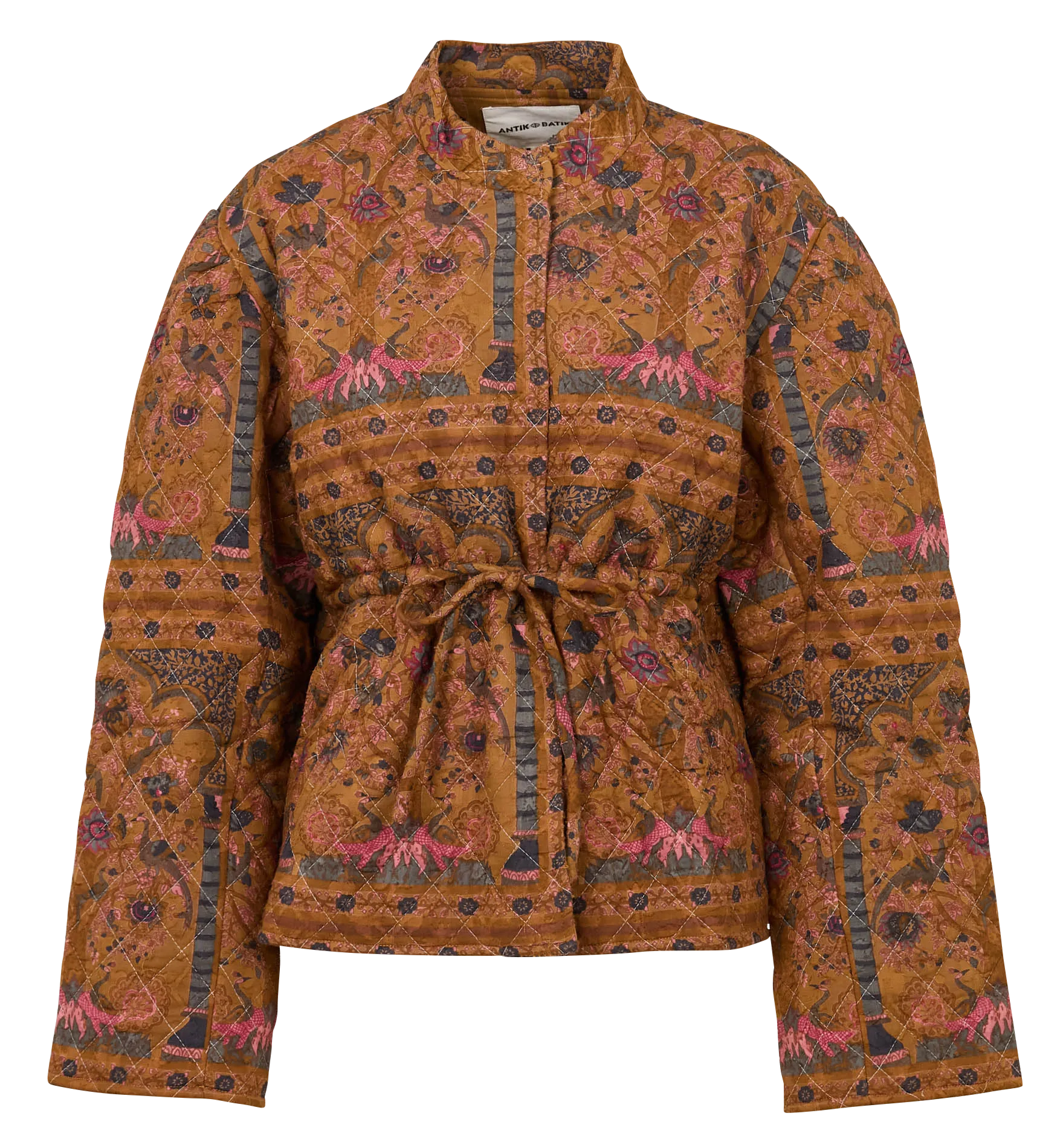 Veste ample imprimée en coton Marron PIE