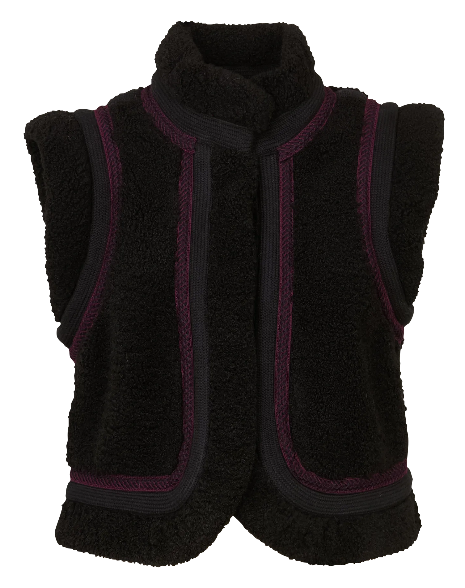 Veste courte sans manches en fausse fourrure Noir SALLY