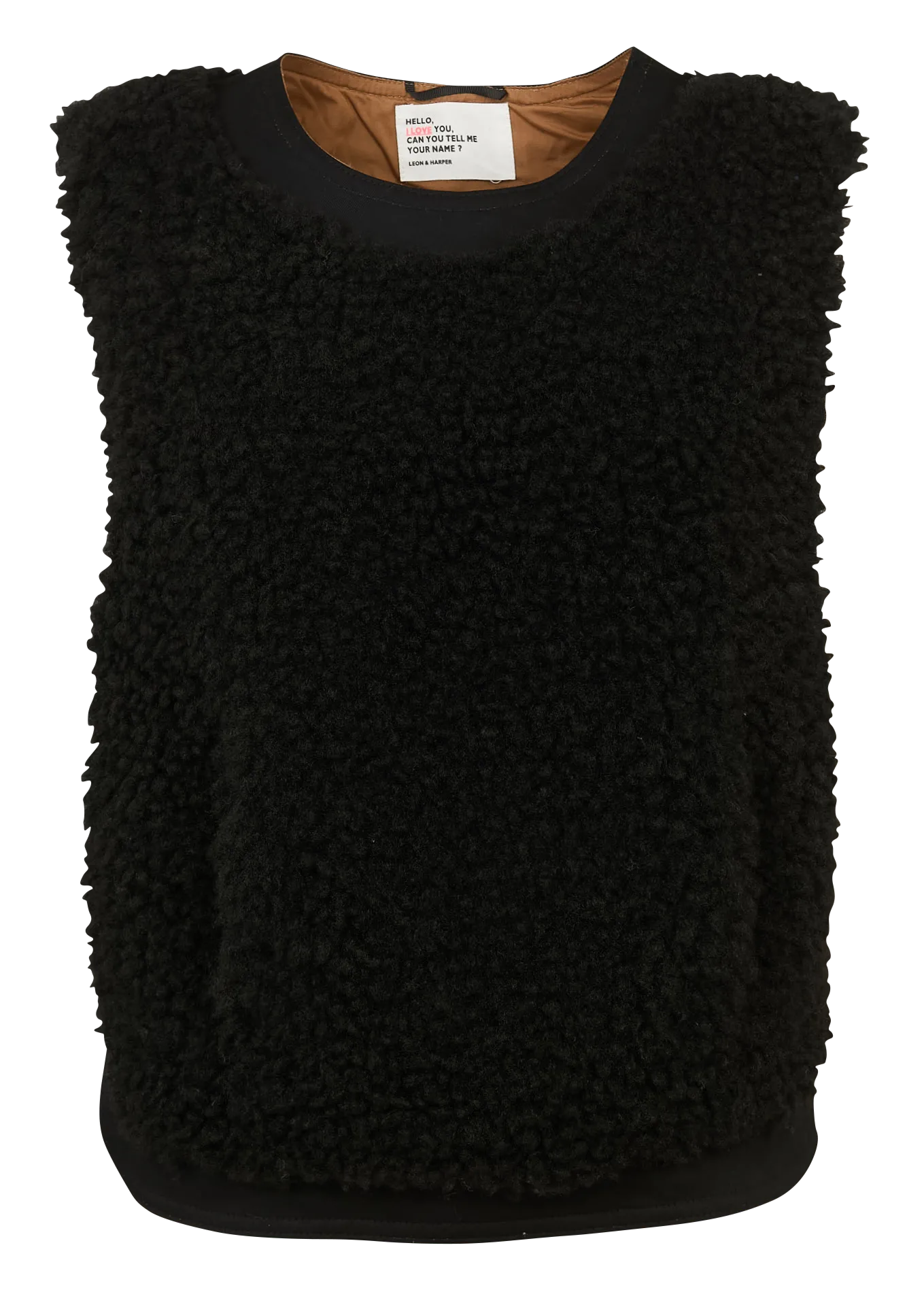 Veste en sherpa col rond Noir VIKA