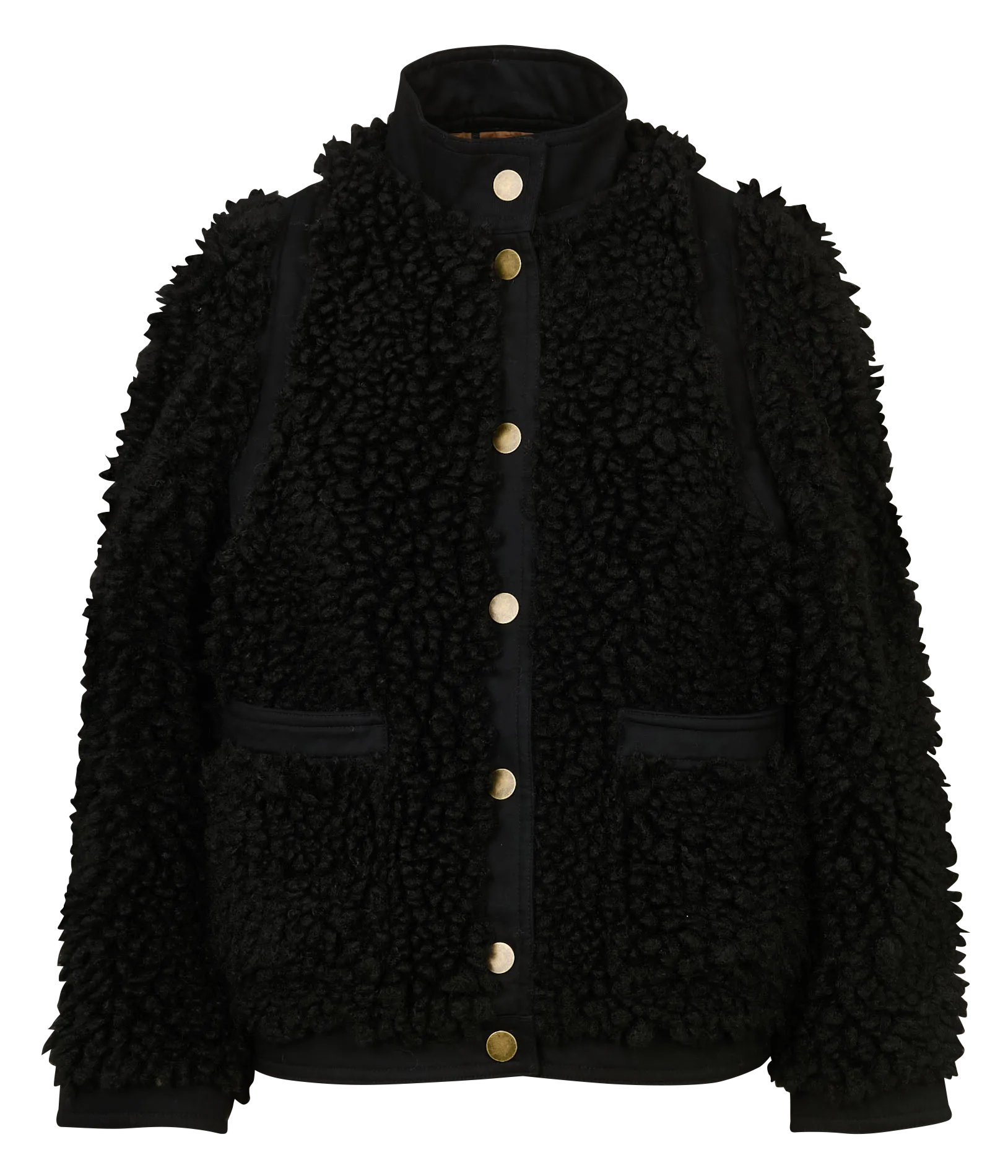 Veste en sherpa col montant Noir VYVIAN