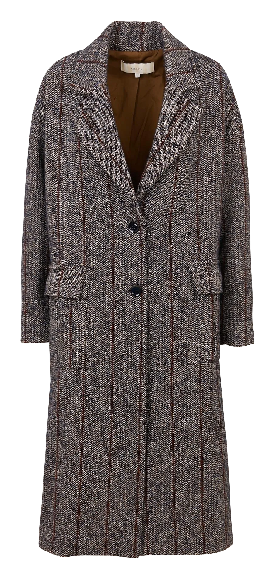 Manteau mi-long imprimé Bleu DORIAN