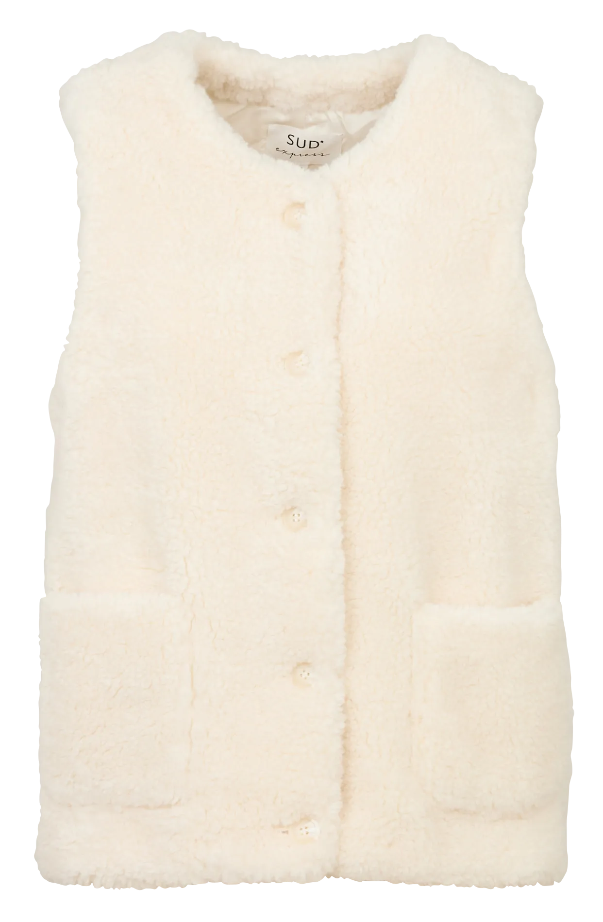 Veste col rond effet fourrure Blanc GLADYM