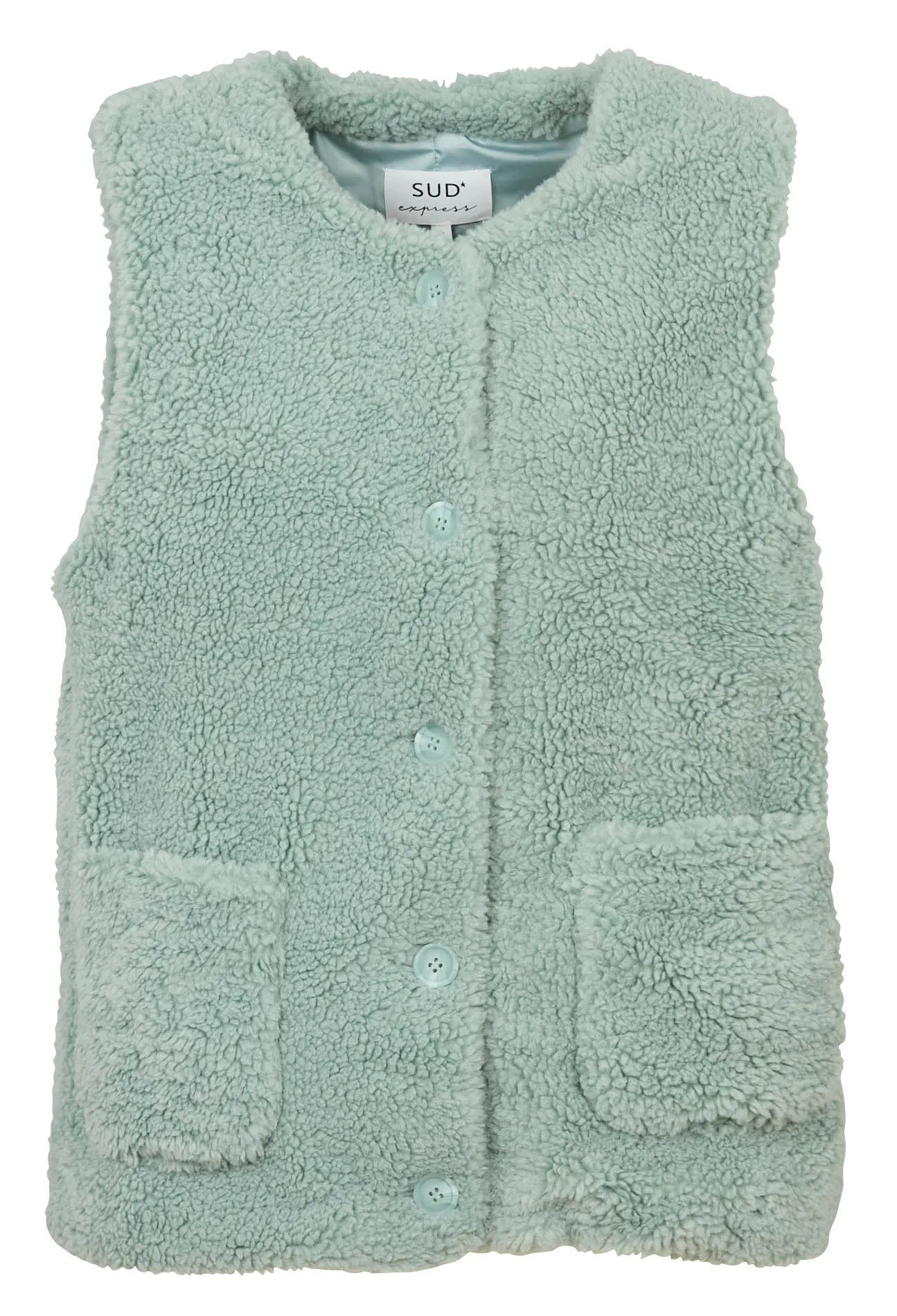 Veste col rond effet fourrure Vert GLADYM