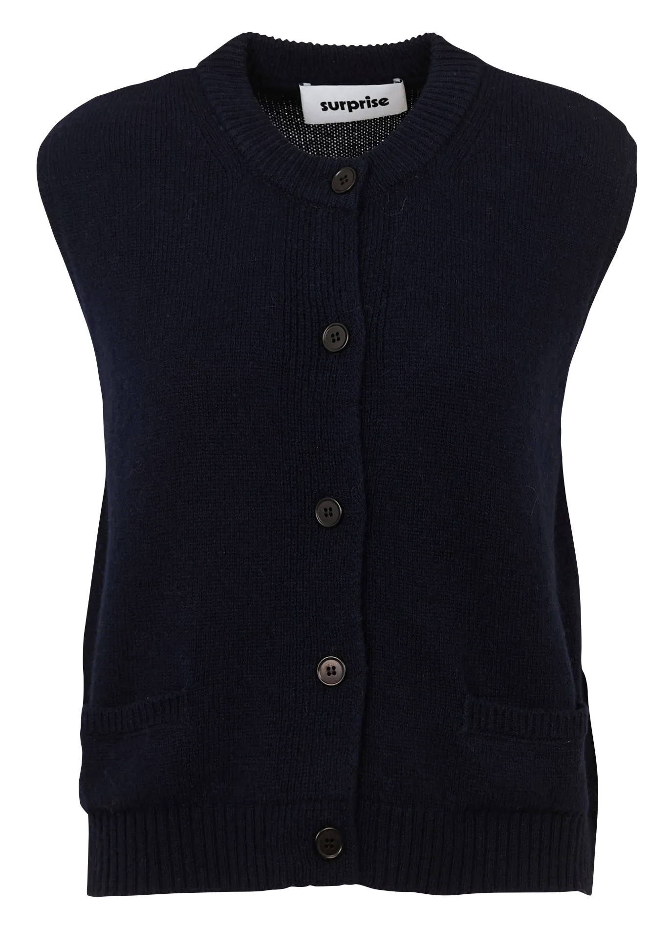 Cardigan sans manches en laine et cachemire Bleu MARGAUX