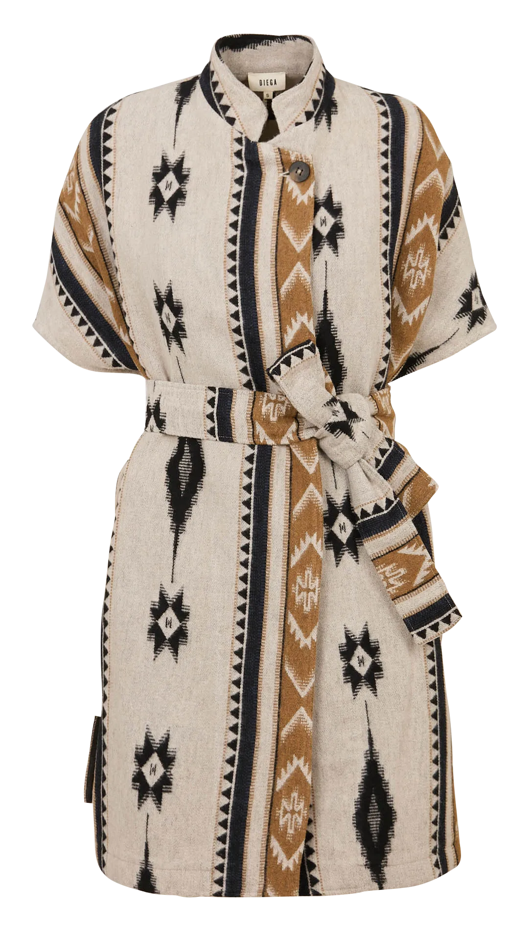 Poncho motif aztèque Bleu CAJIRO