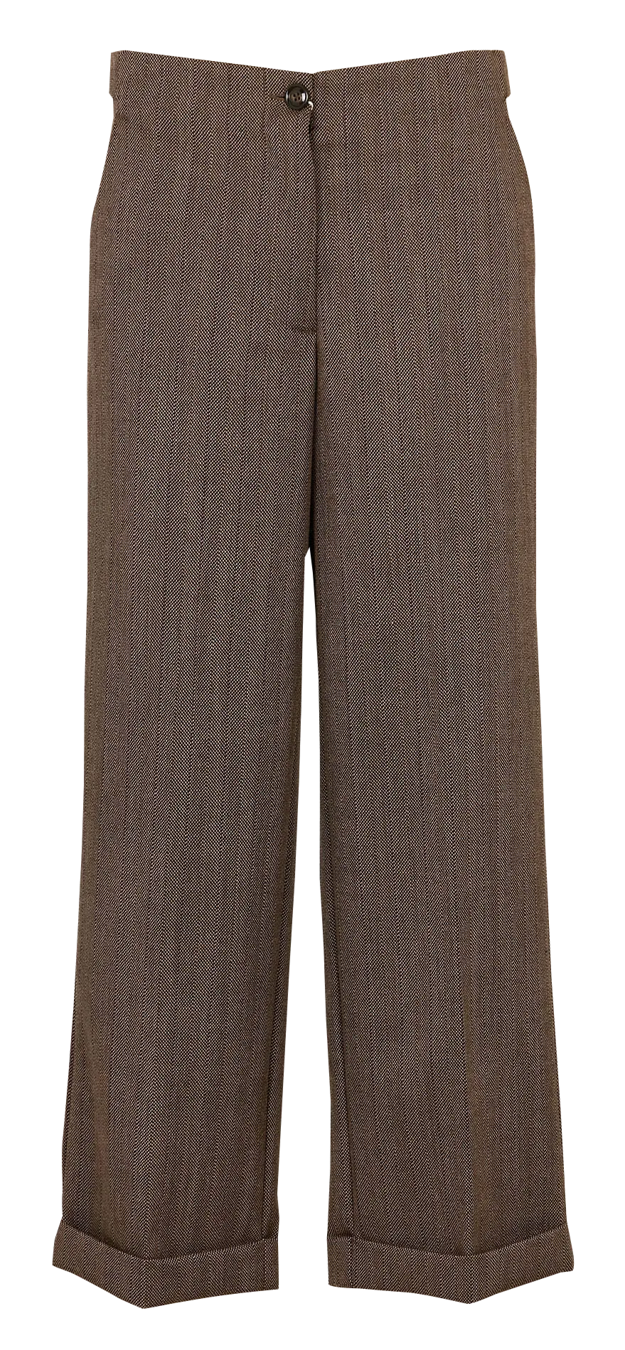 Pantalon droit jacquard imprimé en laine Marron ETHAN