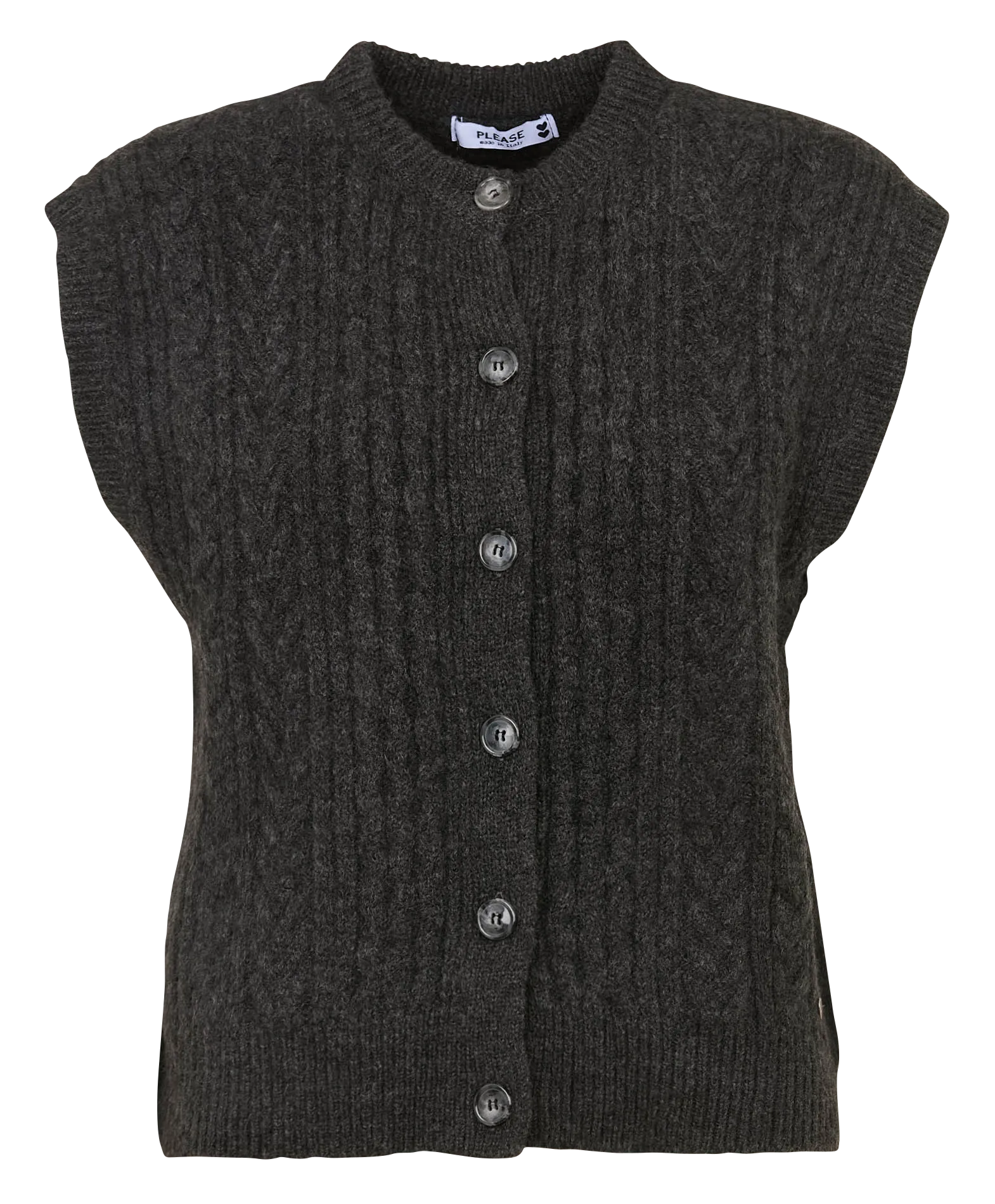 Gilet oversize col rond Gris