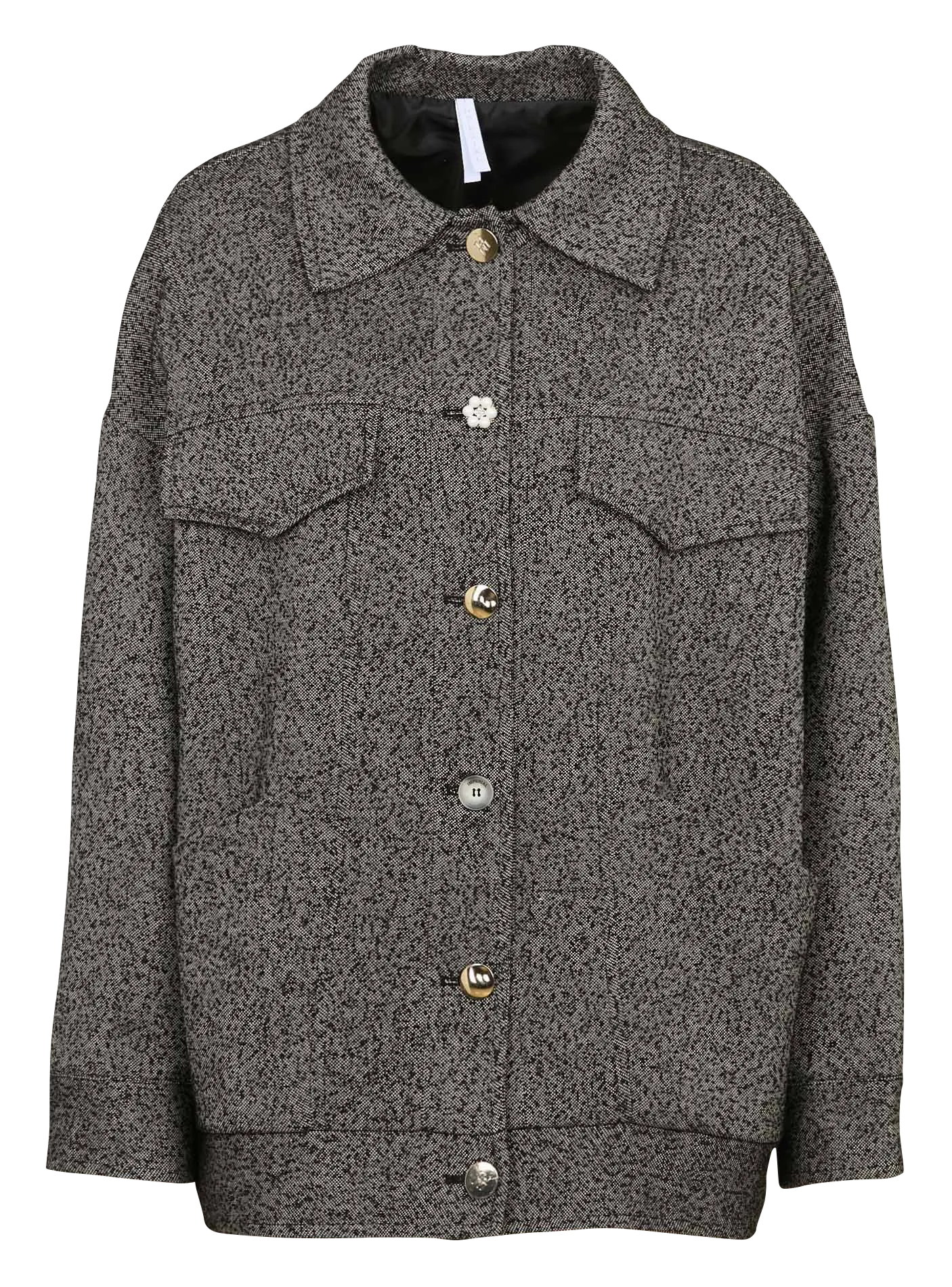 Veste ample à boutons bijoux Noir