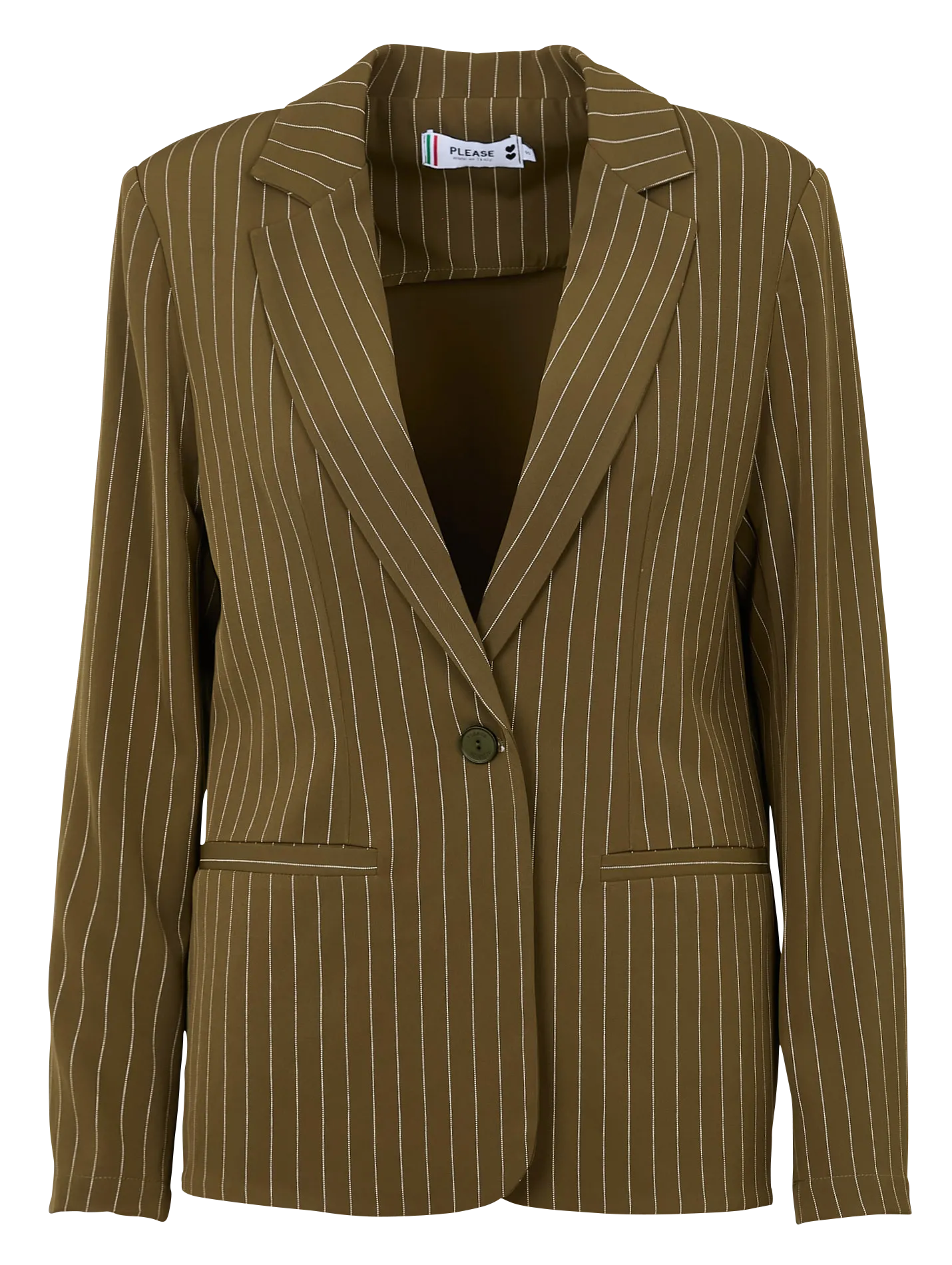 Veste tailleur fluide rayée Vert