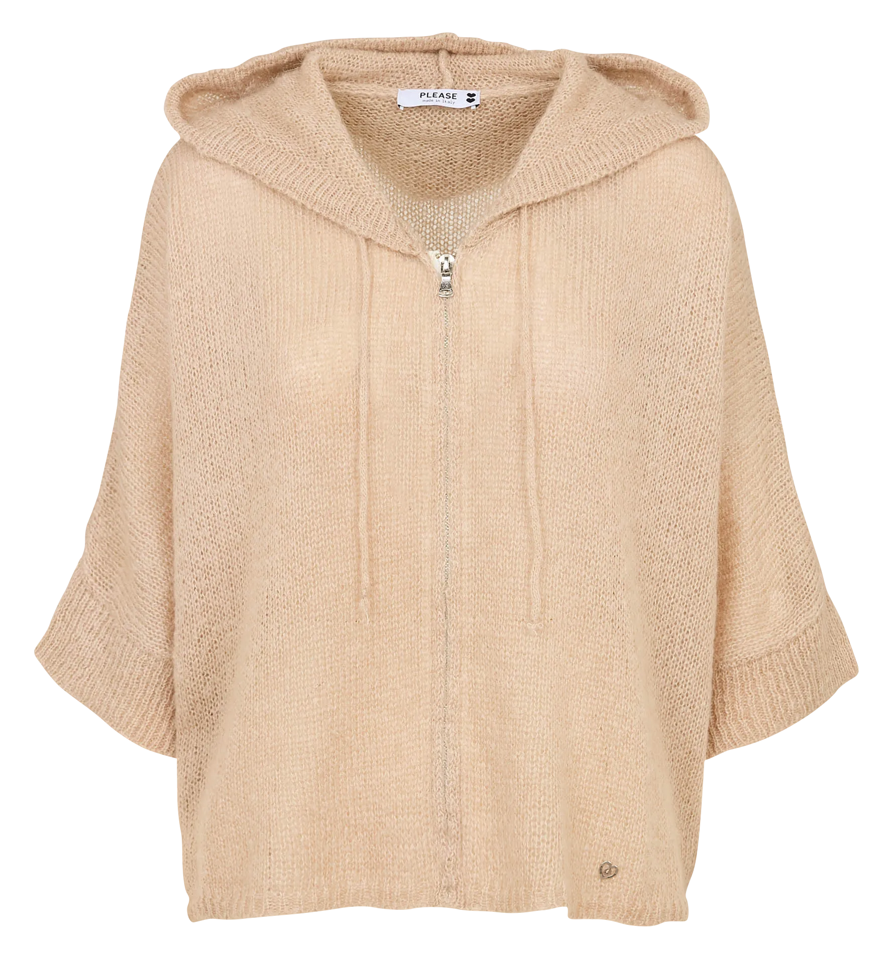 Gilet ample à capuche Beige