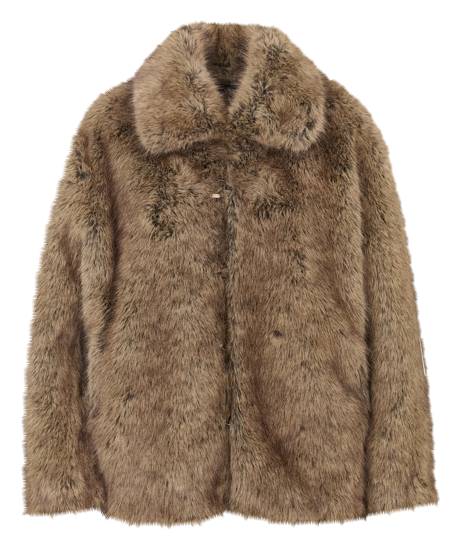 Veste col classique fausse fourrure Marron