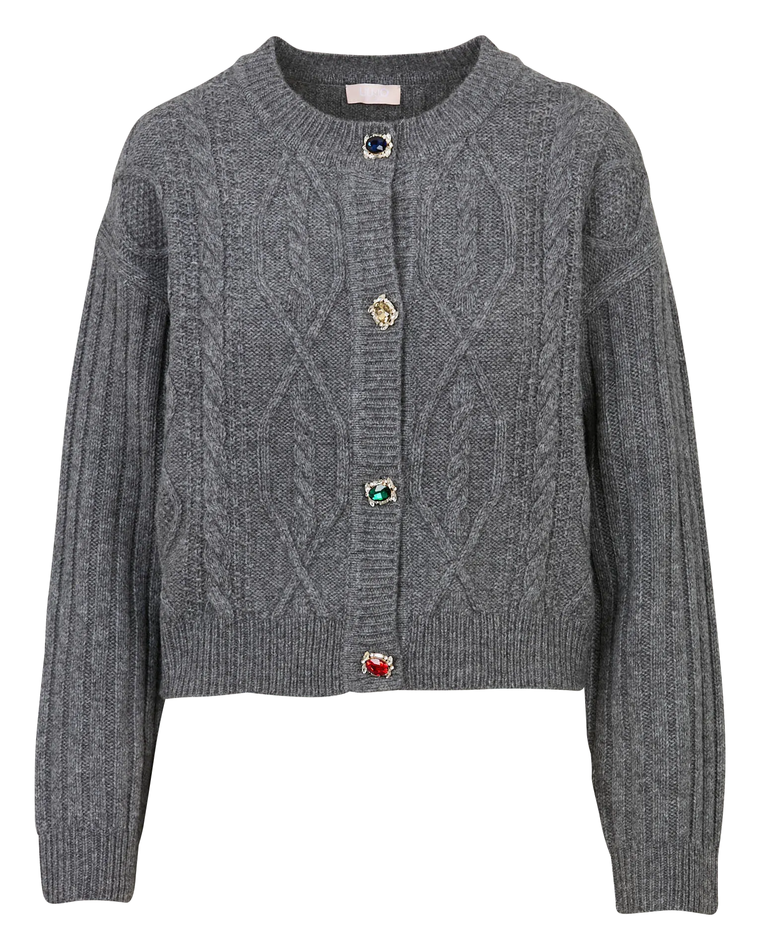 Gilet oversize col rond en laine mélangée Gris