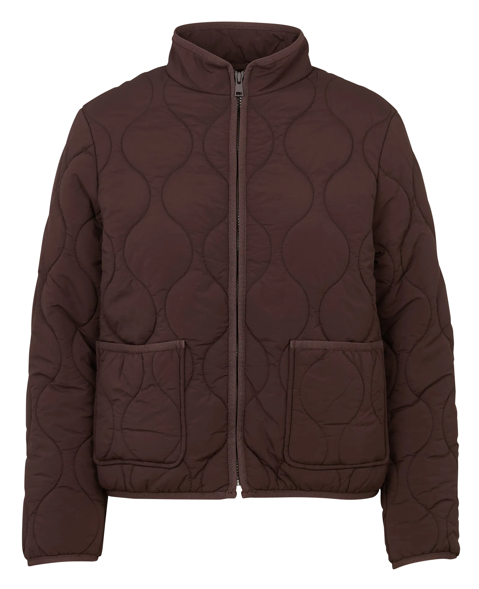 Veste droite matelassée Marron
