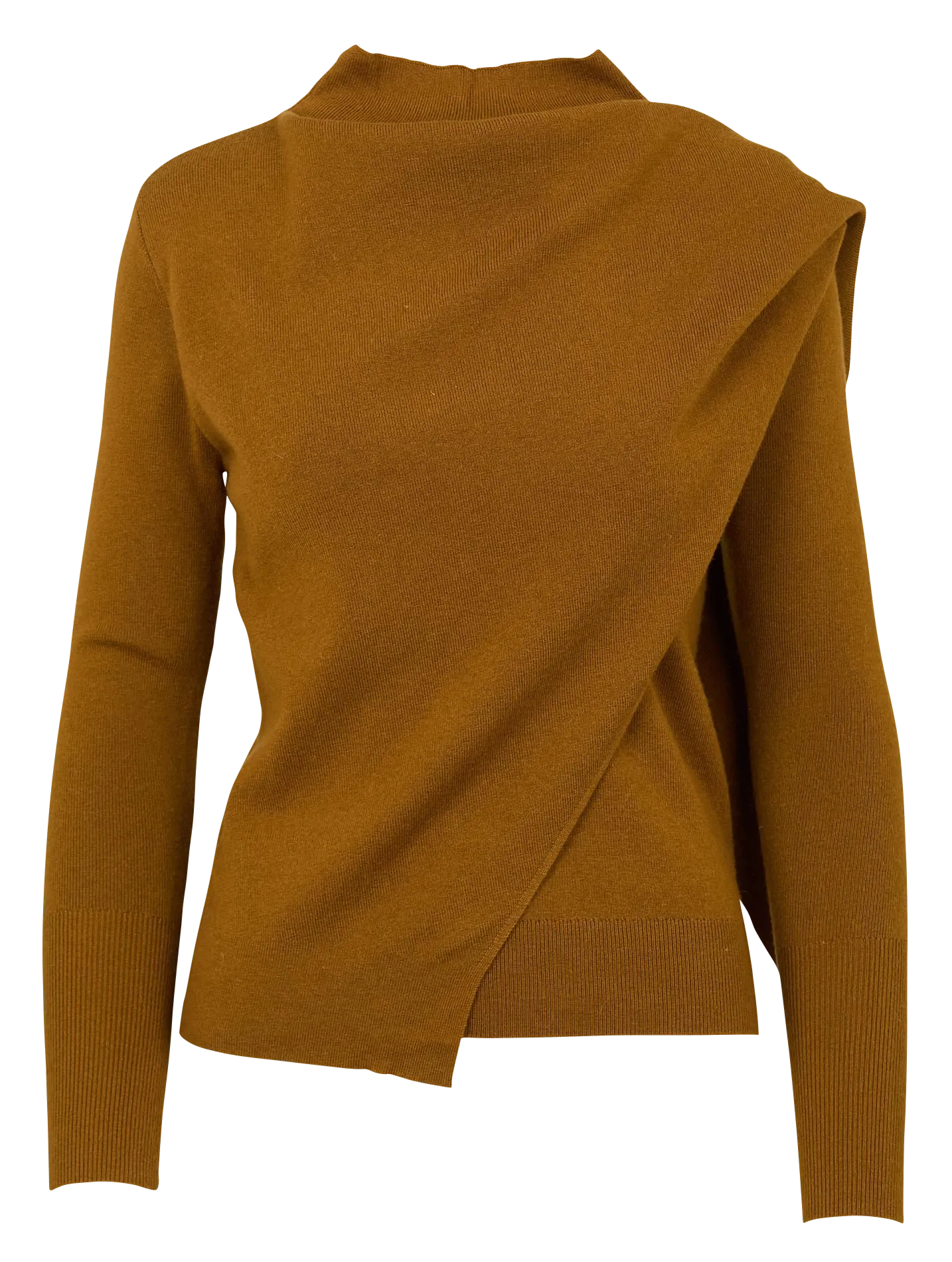 Gilet col rond en laine mélangée Marron PANUELO